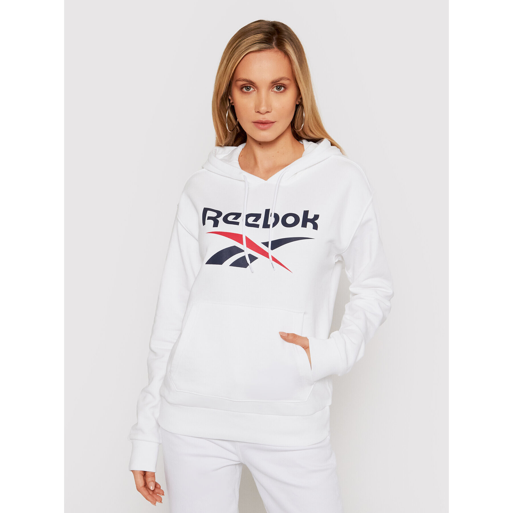 Reebok Суитшърт Identity Logo GI6700 Бял Oversize - Pepit.bg