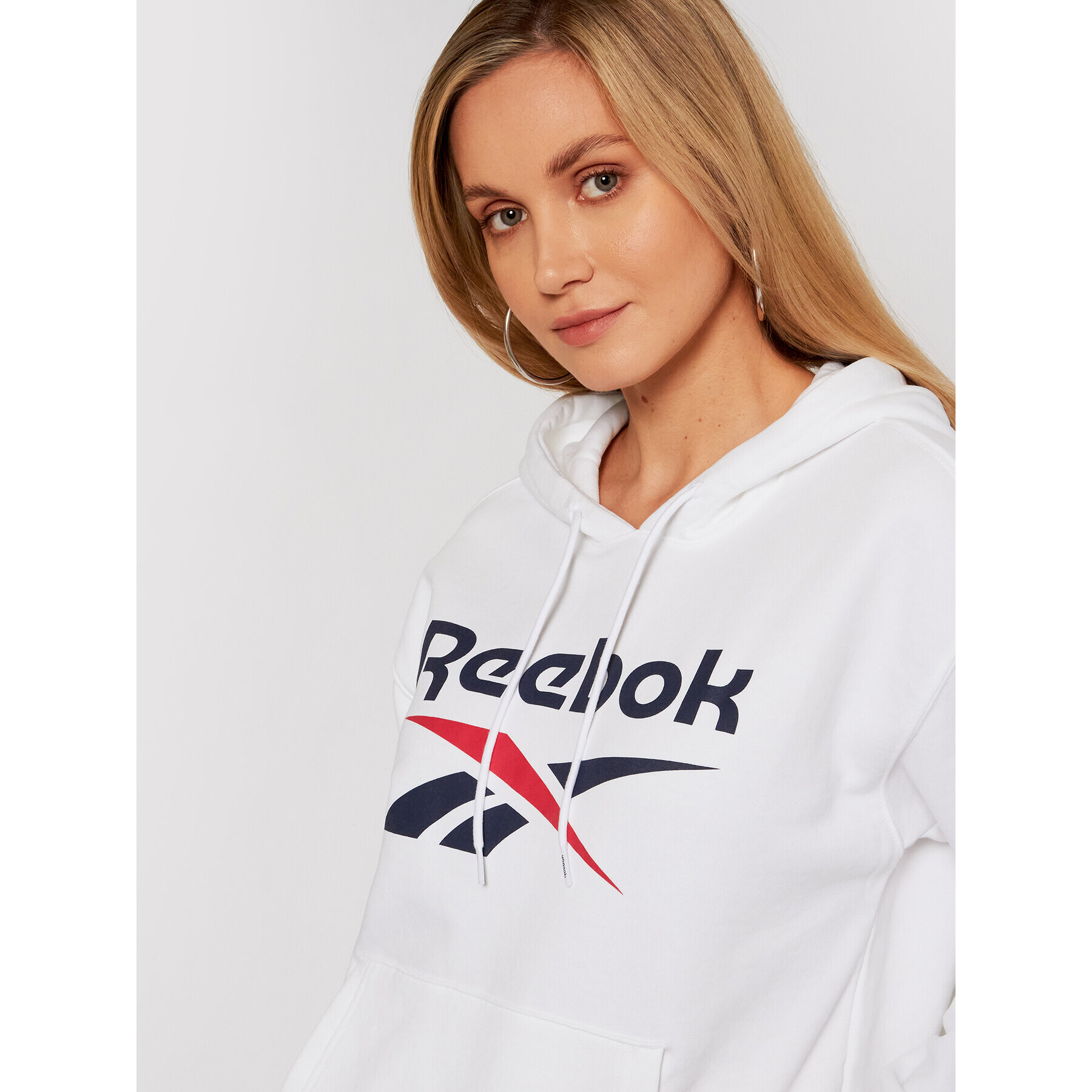 Reebok Суитшърт Identity Logo GI6700 Бял Oversize - Pepit.bg