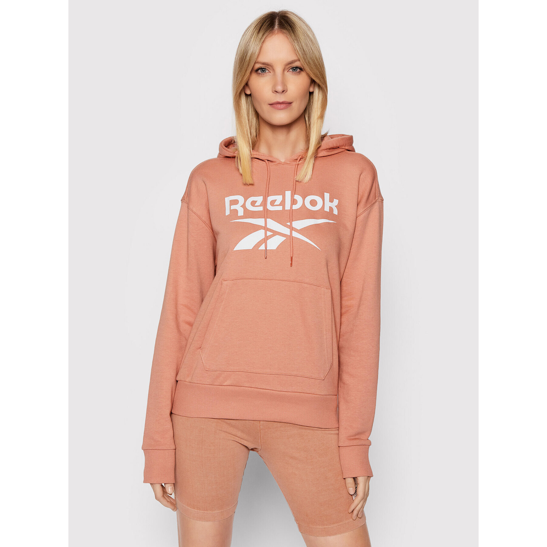 Reebok Суитшърт Identity Logo HB2293 Розов Oversize - Pepit.bg