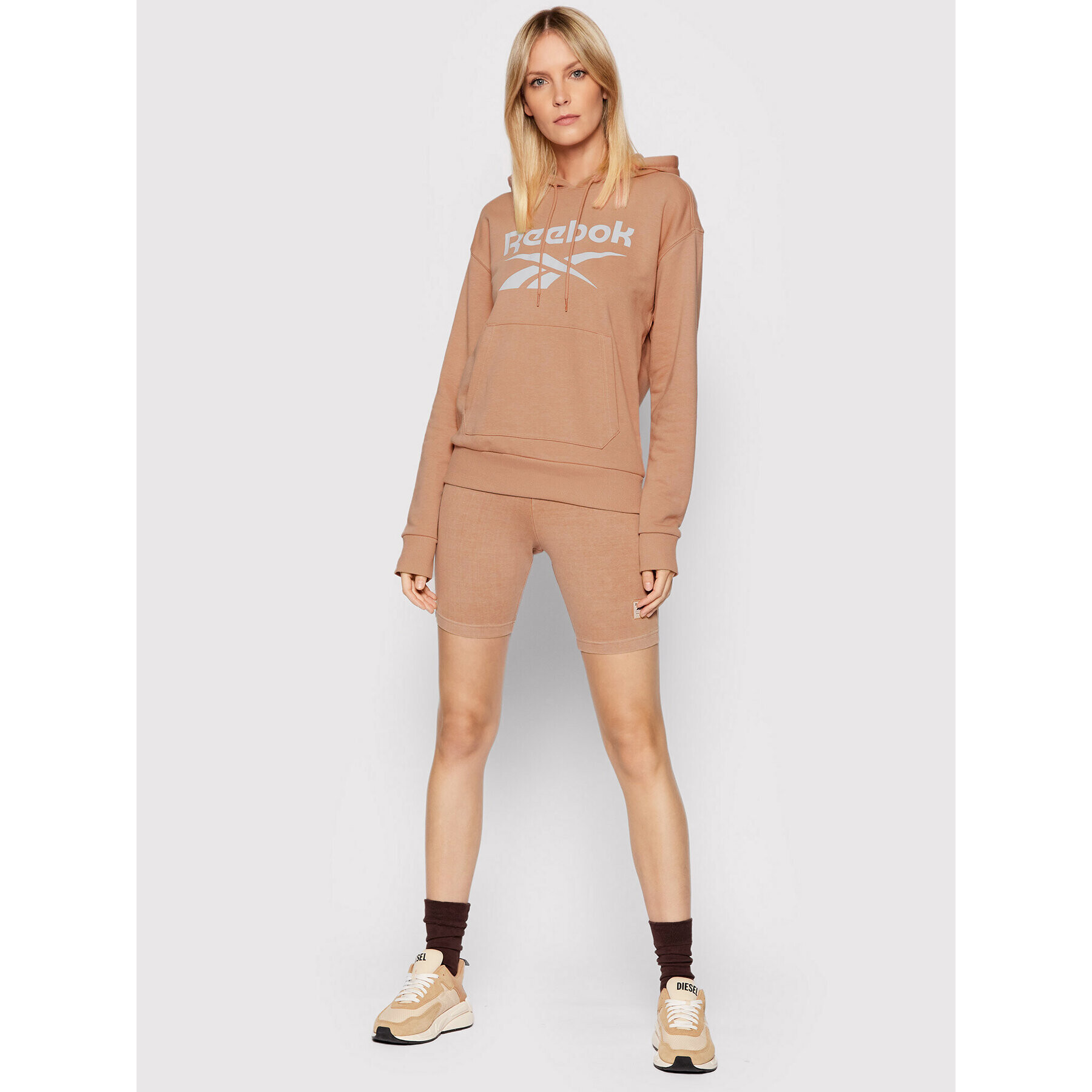 Reebok Суитшърт Identity Logo HB2293 Розов Oversize - Pepit.bg