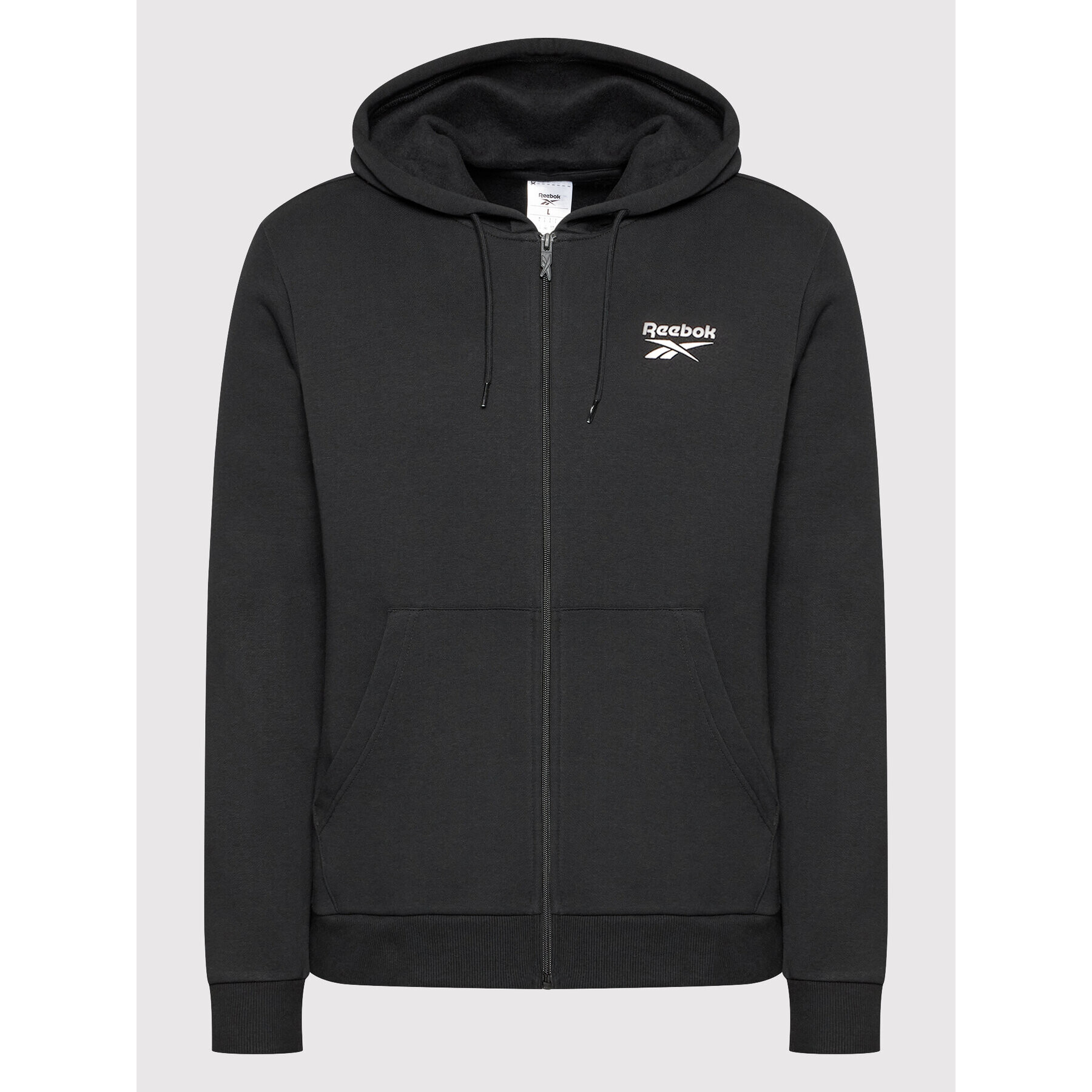 Reebok Суитшърт Left Chest Logo Full HG4450 Черен Regular Fit - Pepit.bg