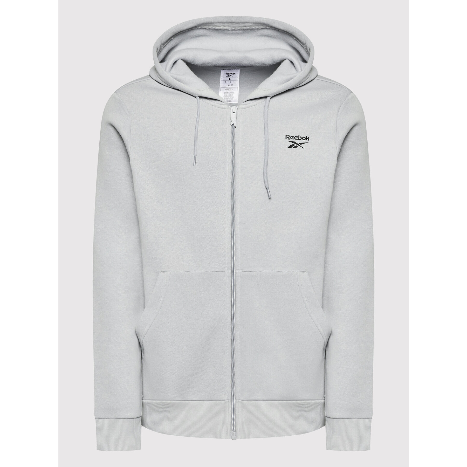 Reebok Суитшърт Left Chest Logo Full HG4451 Сив Regular Fit - Pepit.bg