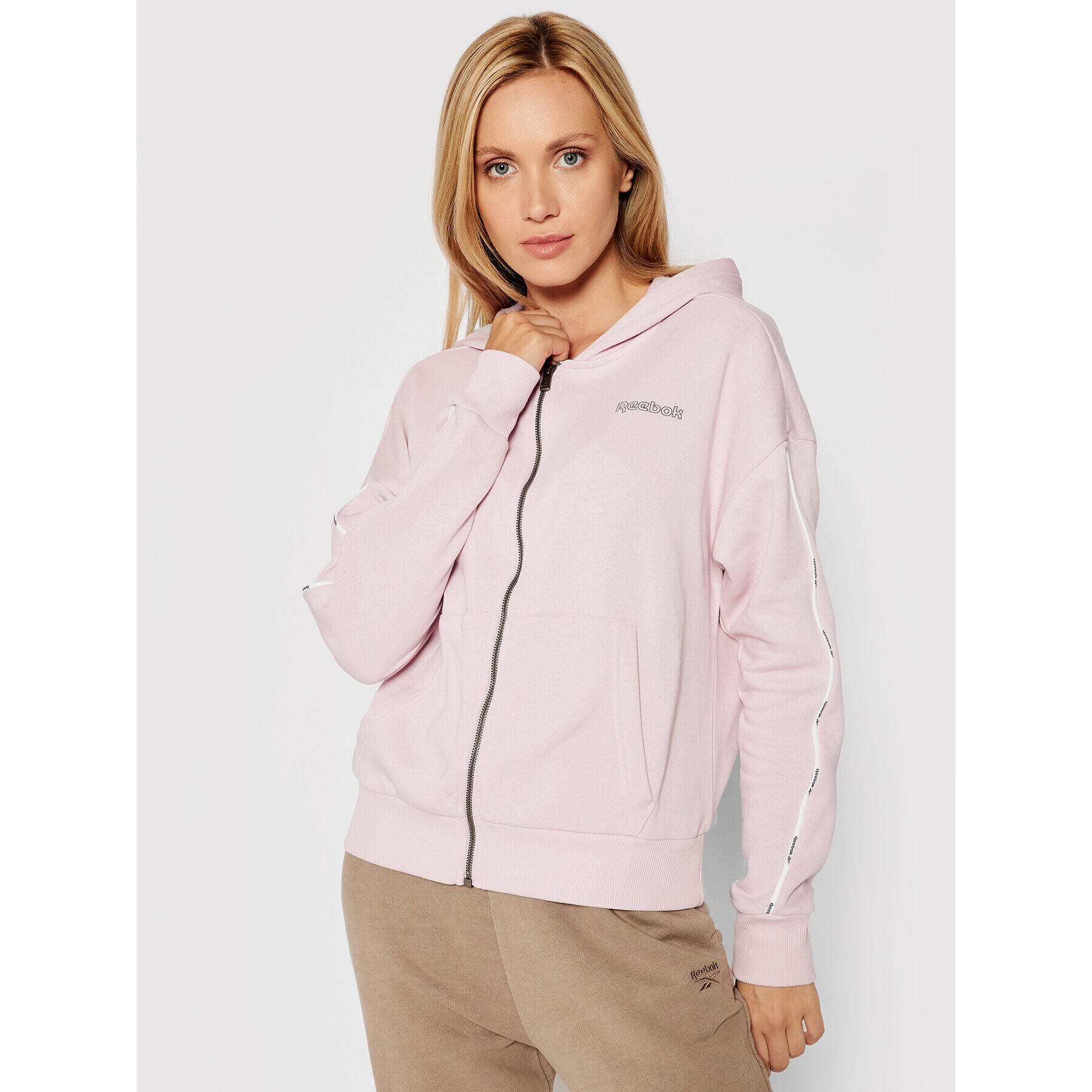Reebok Суитшърт Piping Pack GS9345 Розов Oversize - Pepit.bg