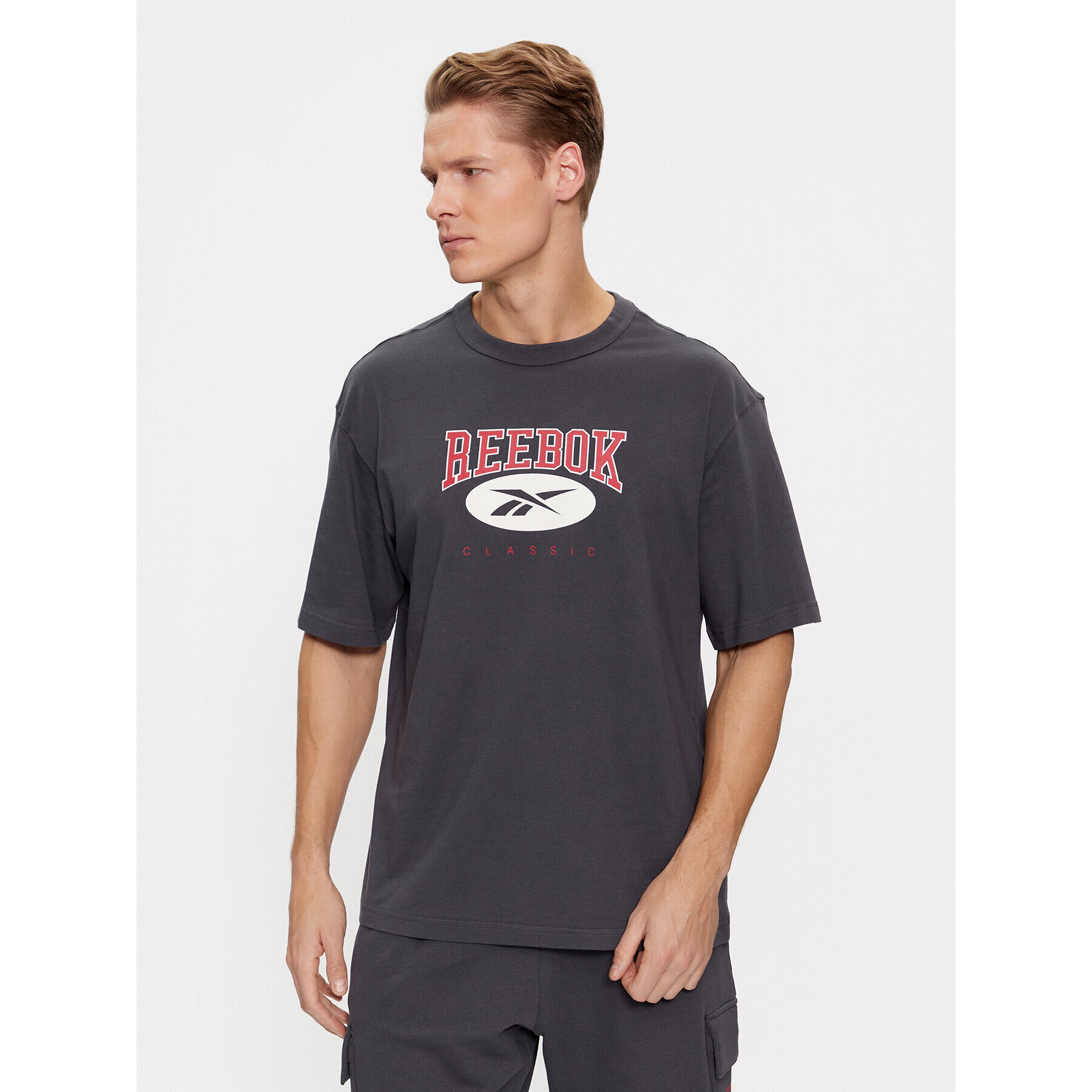 Reebok Тишърт Archive Essentials IL8793 Сив Regular Fit - Pepit.bg