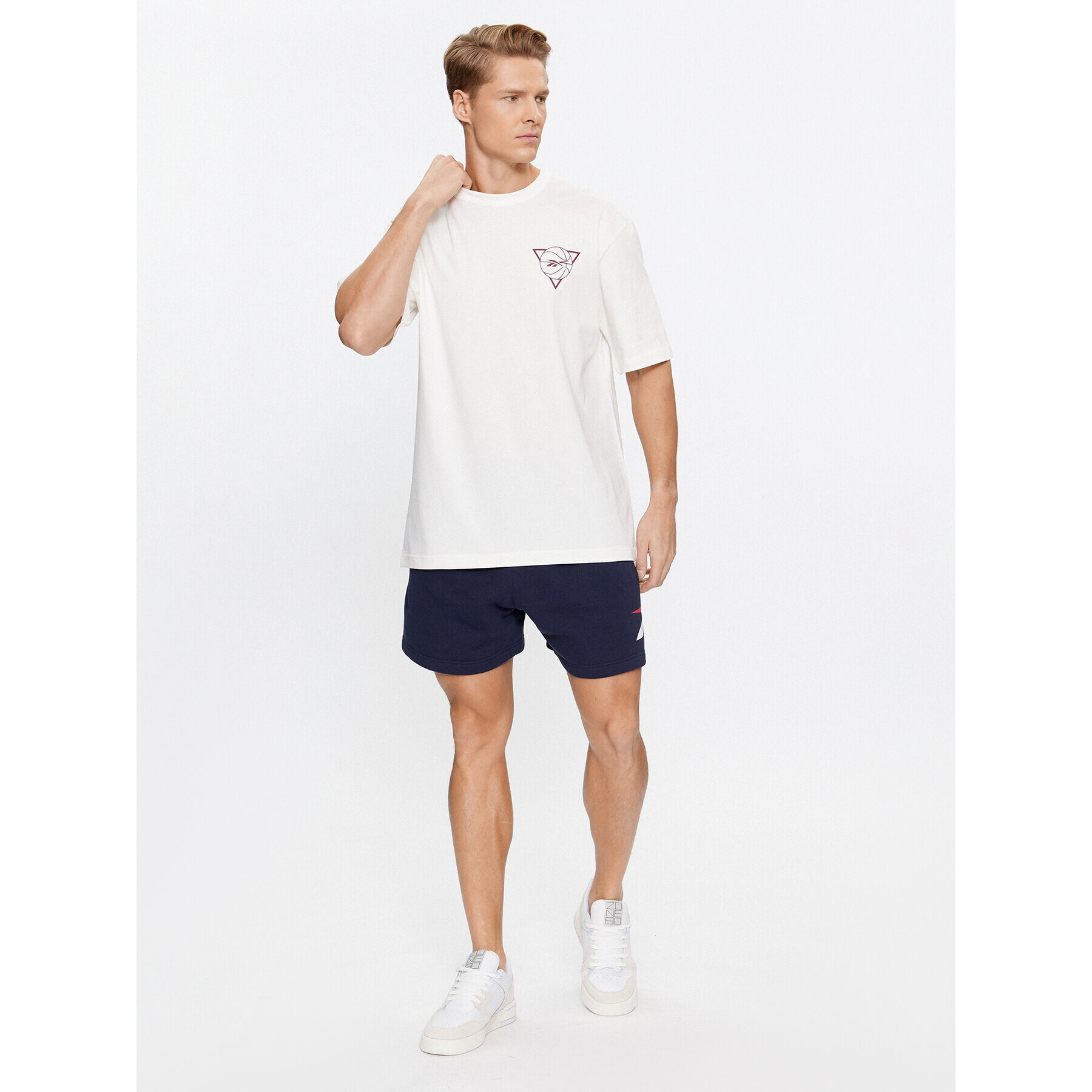 Reebok Тишърт Basketball IL4428 Бял Regular Fit - Pepit.bg