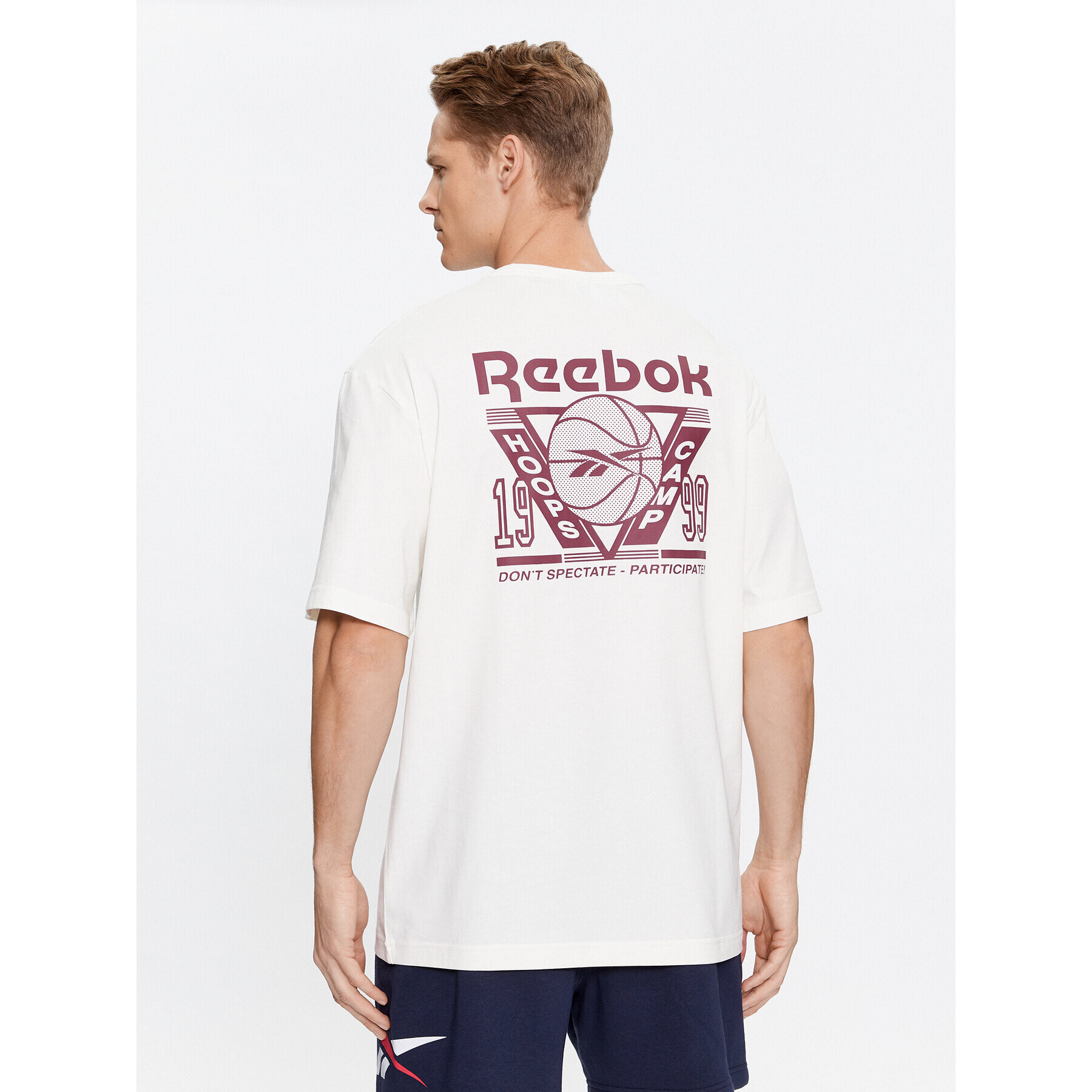 Reebok Тишърт Basketball IL4428 Бял Regular Fit - Pepit.bg