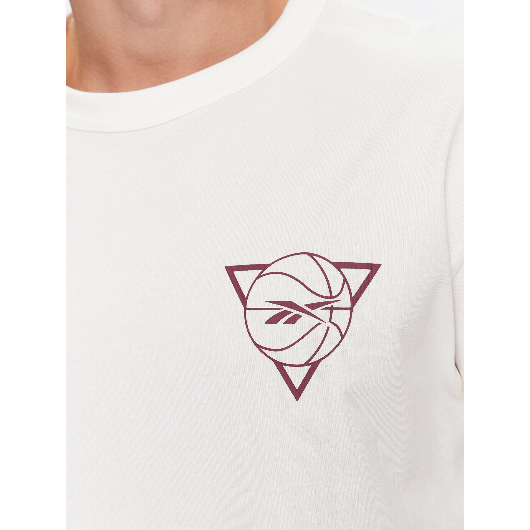 Reebok Тишърт Basketball IL4428 Бял Regular Fit - Pepit.bg
