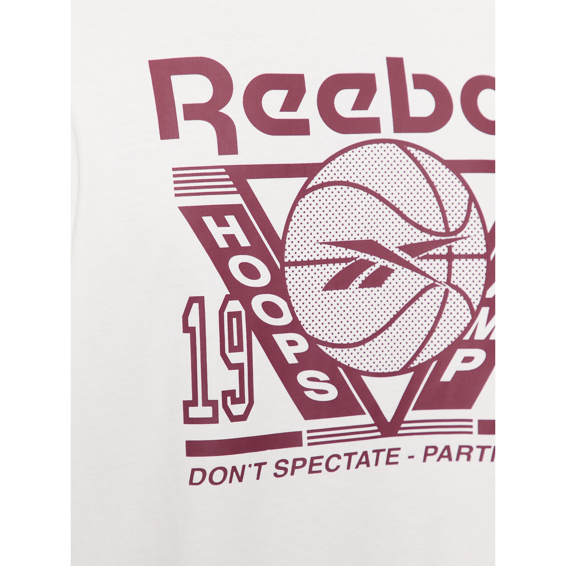 Reebok Тишърт Basketball IL4428 Бял Regular Fit - Pepit.bg