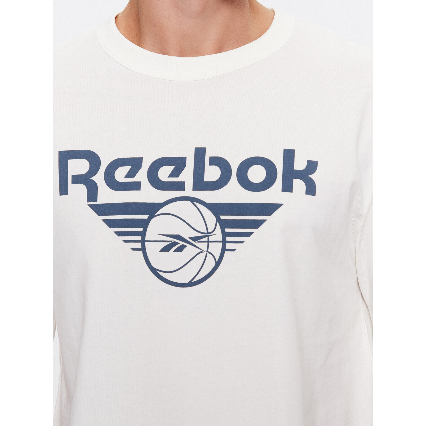 Reebok Тишърт Basketball IL4435 Бял Regular Fit - Pepit.bg