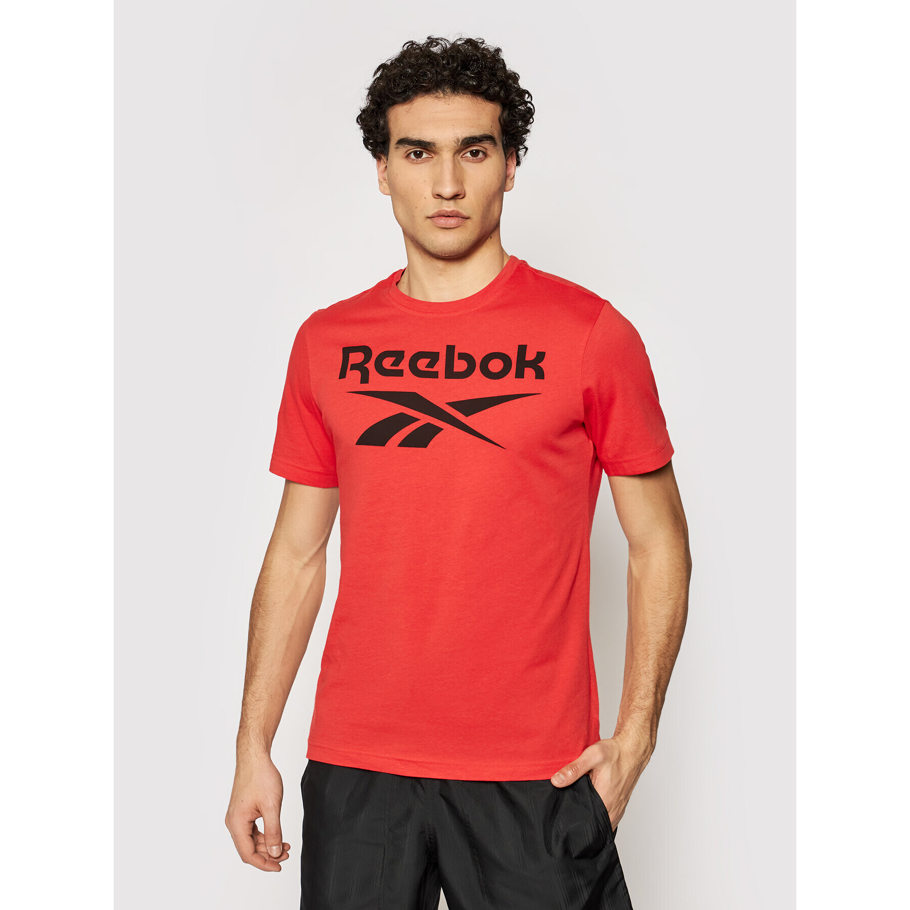 Reebok Тишърт Big Logo FP9148 Червен Slim Fit - Pepit.bg