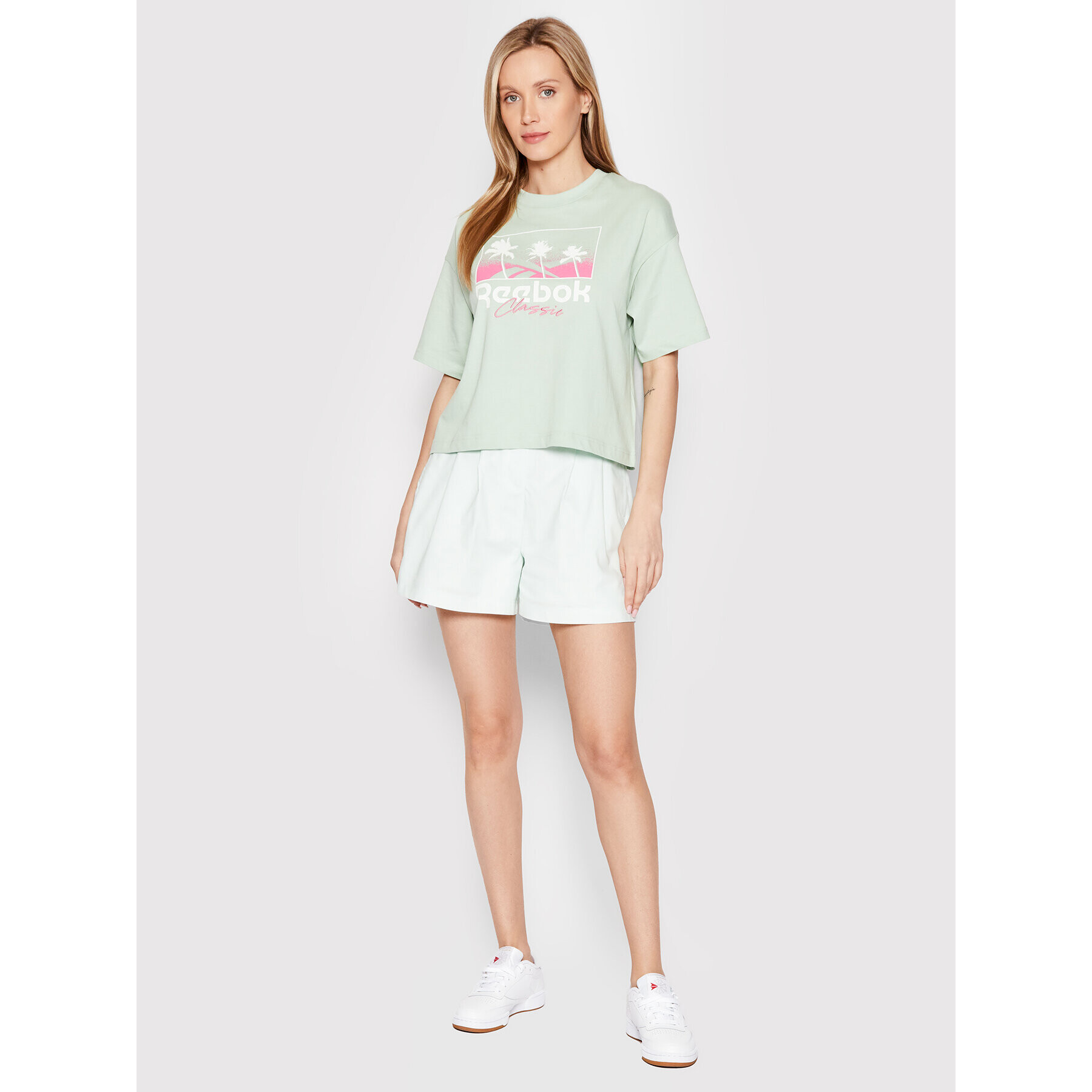 Reebok Classic Тишърт Classics Summer H58673 Зелен Oversize - Pepit.bg