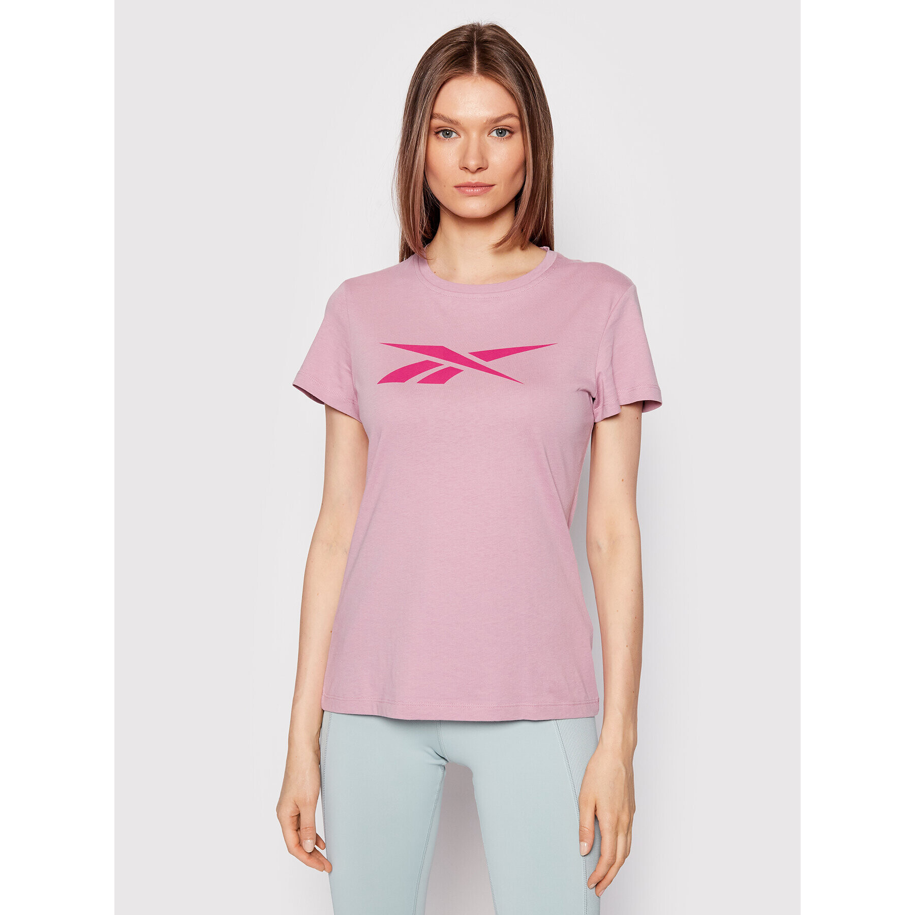 Reebok Тишърт Essentials Vector Graphic HK6982 Розов Regular Fit - Pepit.bg