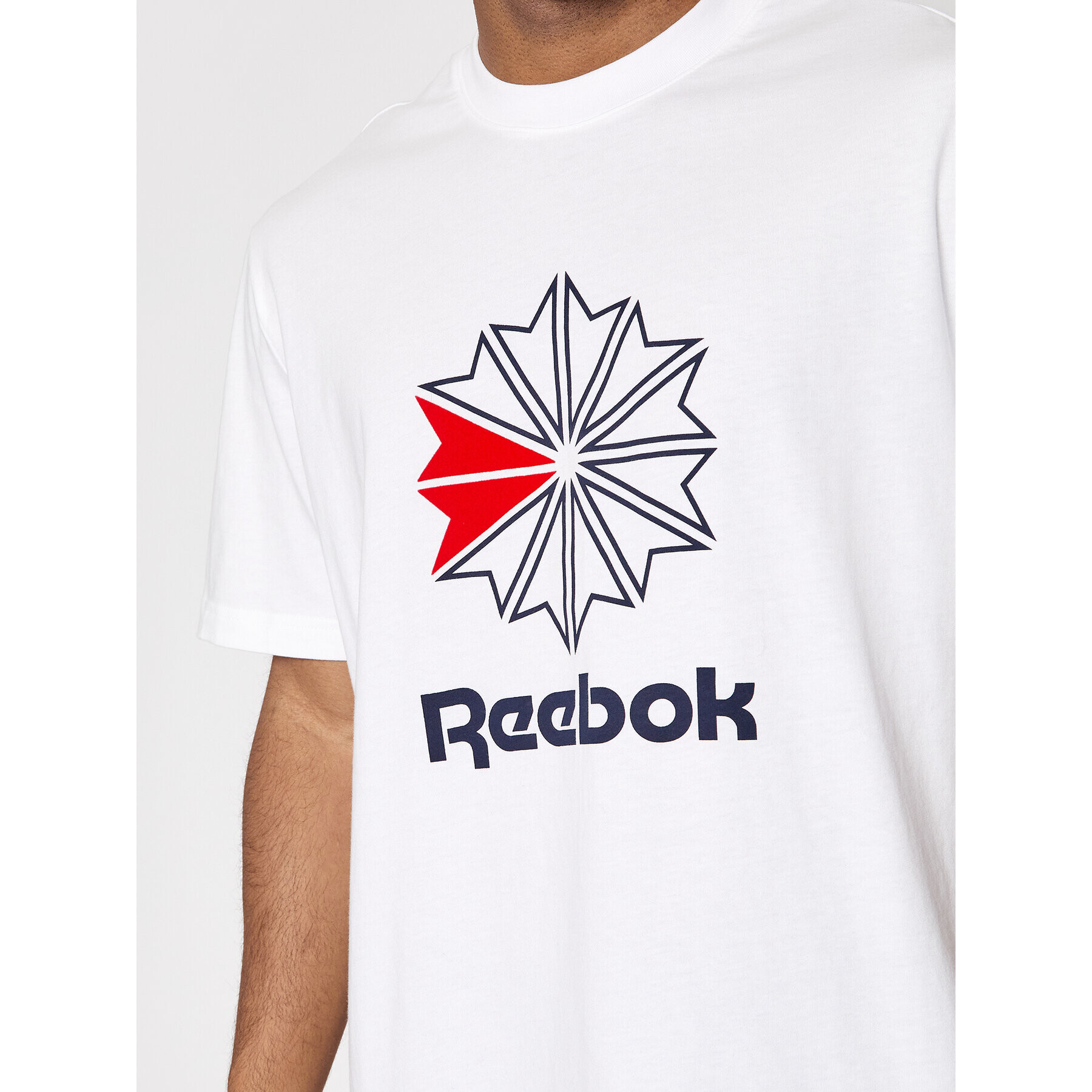 Reebok Тишърт HD4015 Бял Relaxed Fit - Pepit.bg