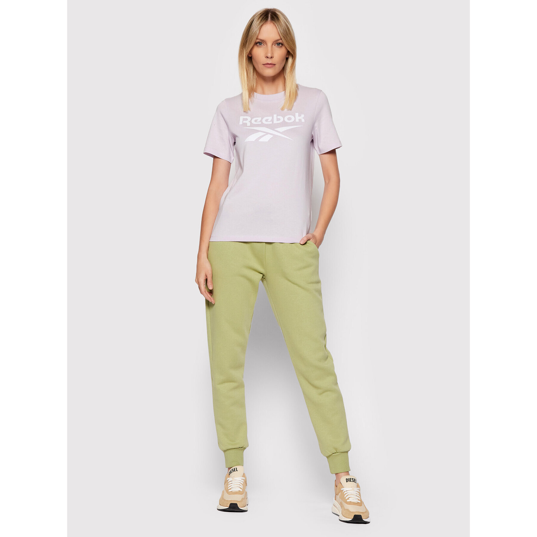 Reebok Тишърт HE5402 Виолетов Relaxed Fit - Pepit.bg