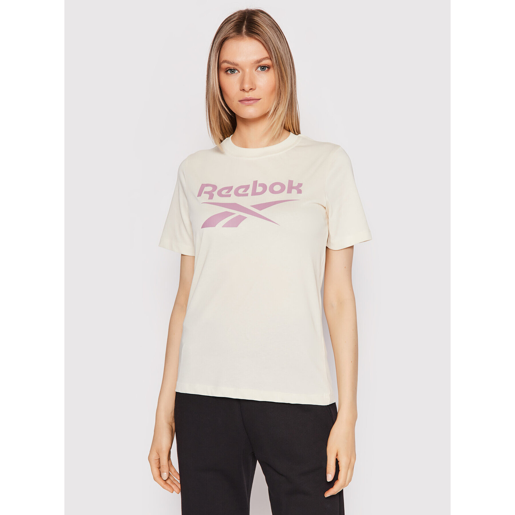 Reebok Тишърт Identity HI0540 Бежов Relaxed Fit - Pepit.bg