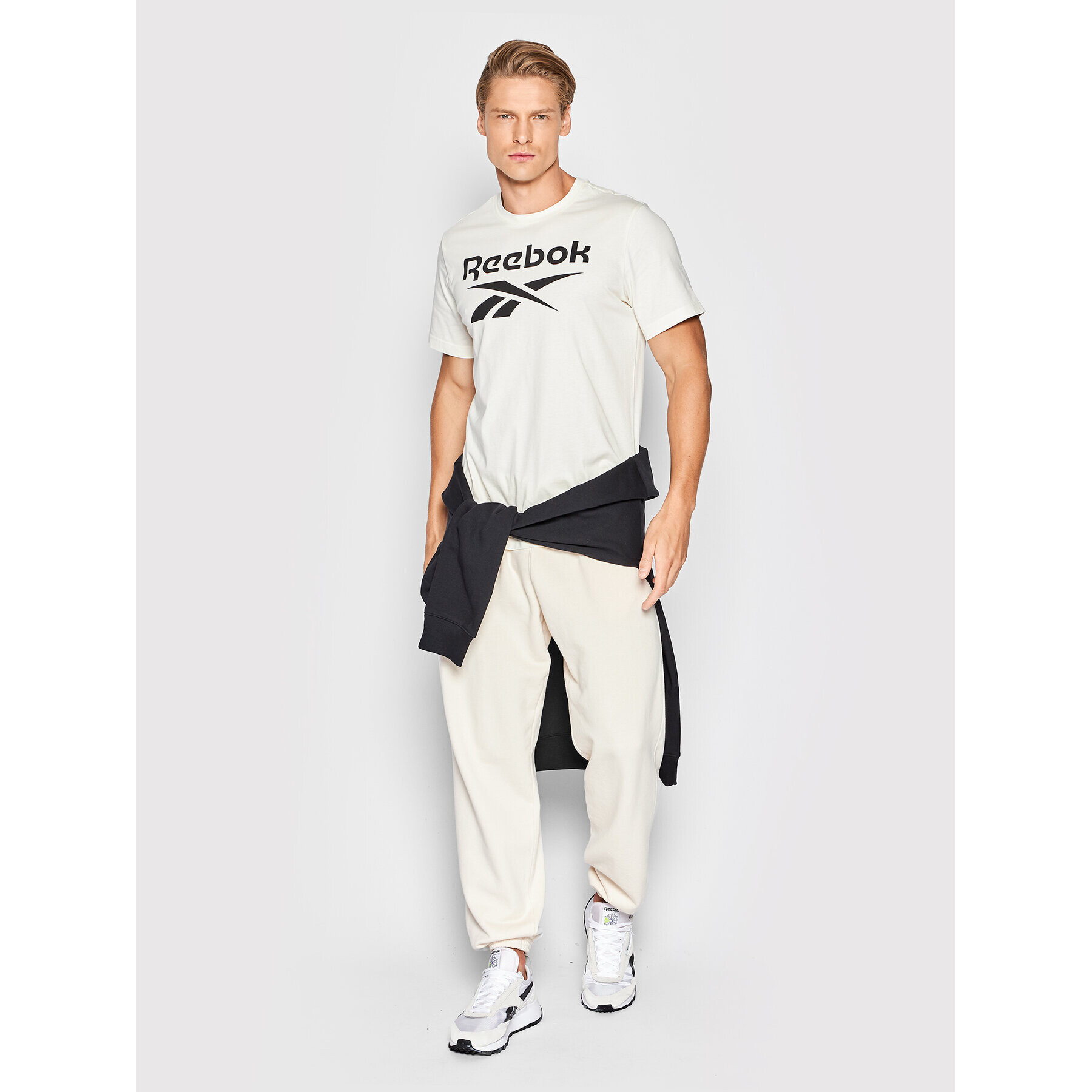 Reebok Тишърт Identity HI0658 Бежов Slim Fit - Pepit.bg