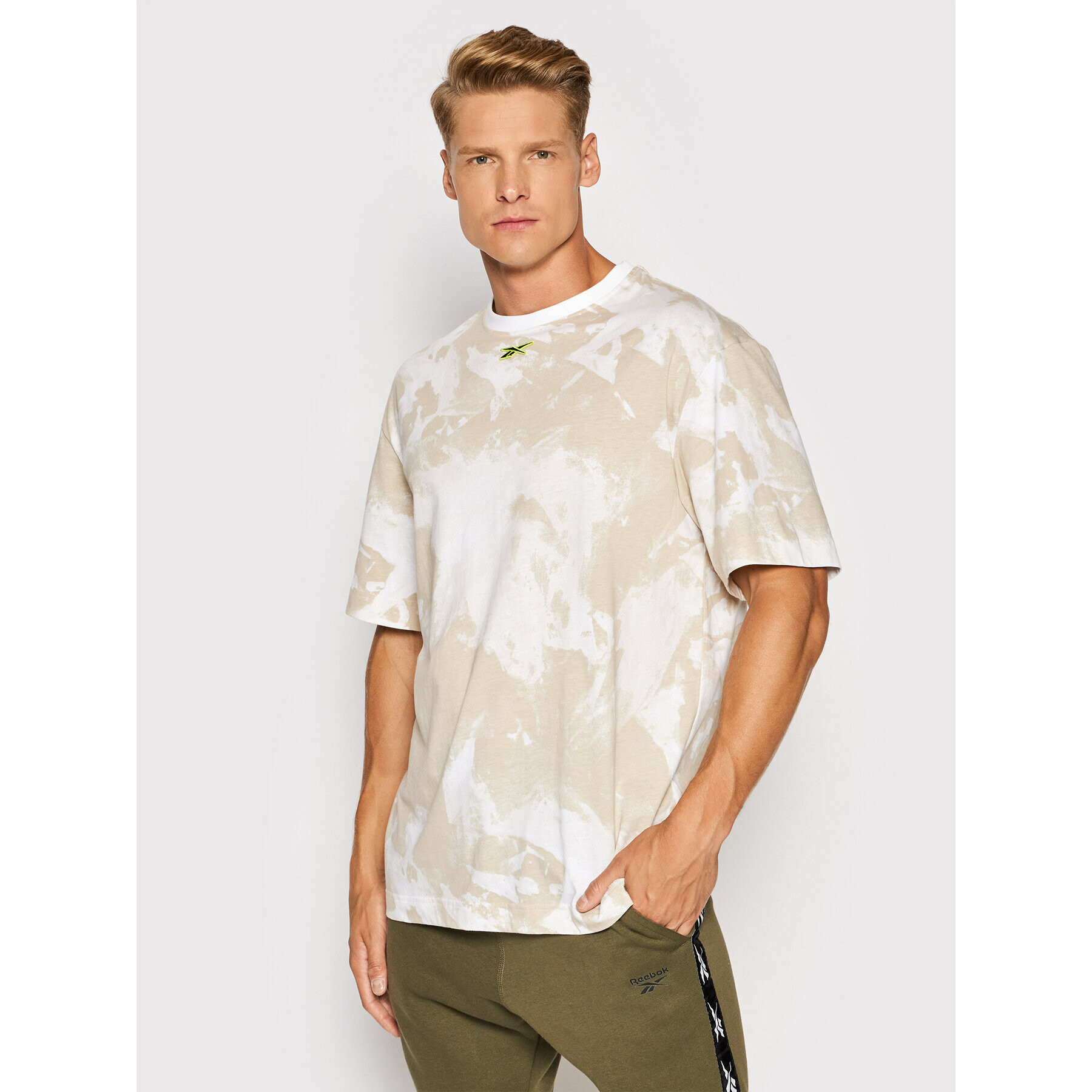 Reebok Тишърт Myt GS8999 Бежов Oversize - Pepit.bg