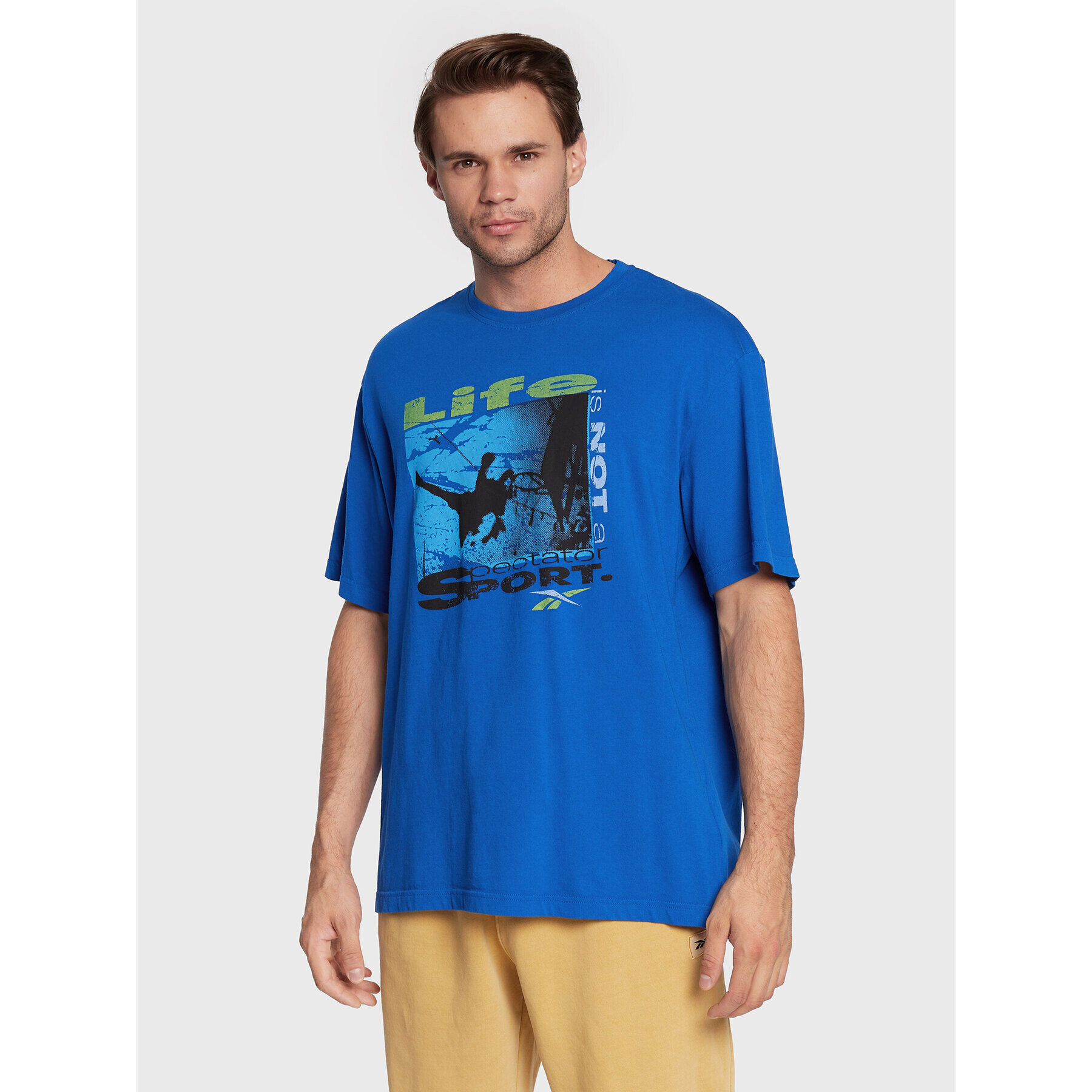 Reebok Тишърт Series Spectator Sport HH8553 Син Relaxed Fit - Pepit.bg