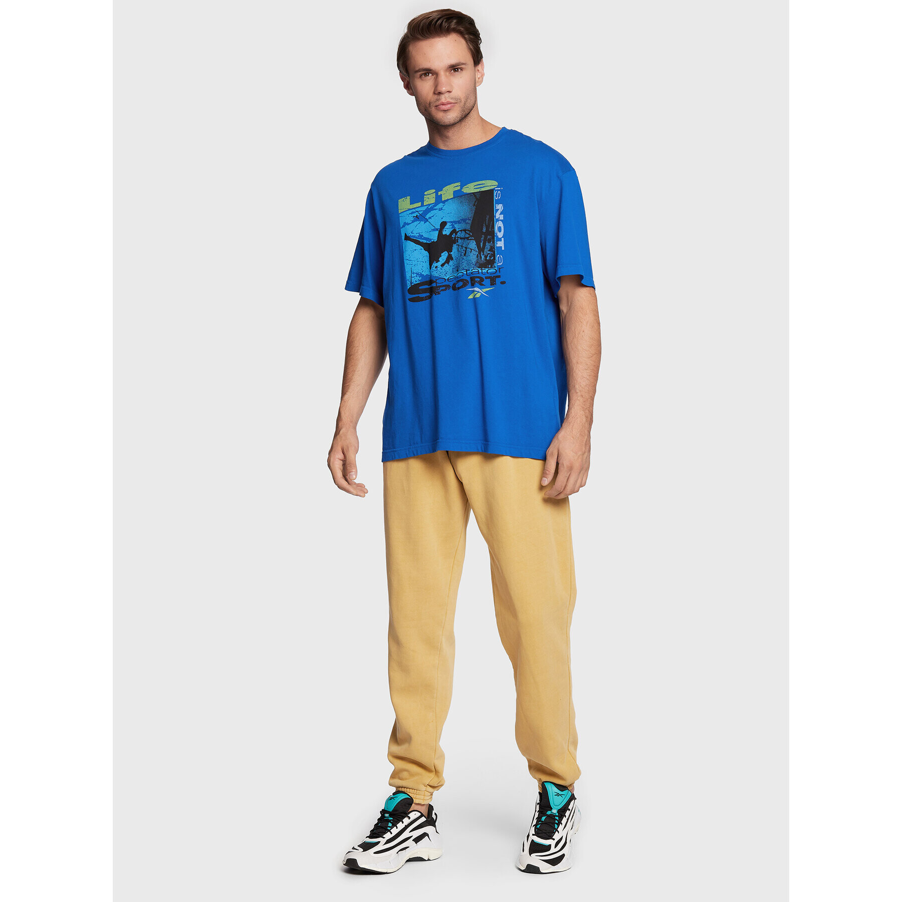 Reebok Тишърт Series Spectator Sport HH8553 Син Relaxed Fit - Pepit.bg