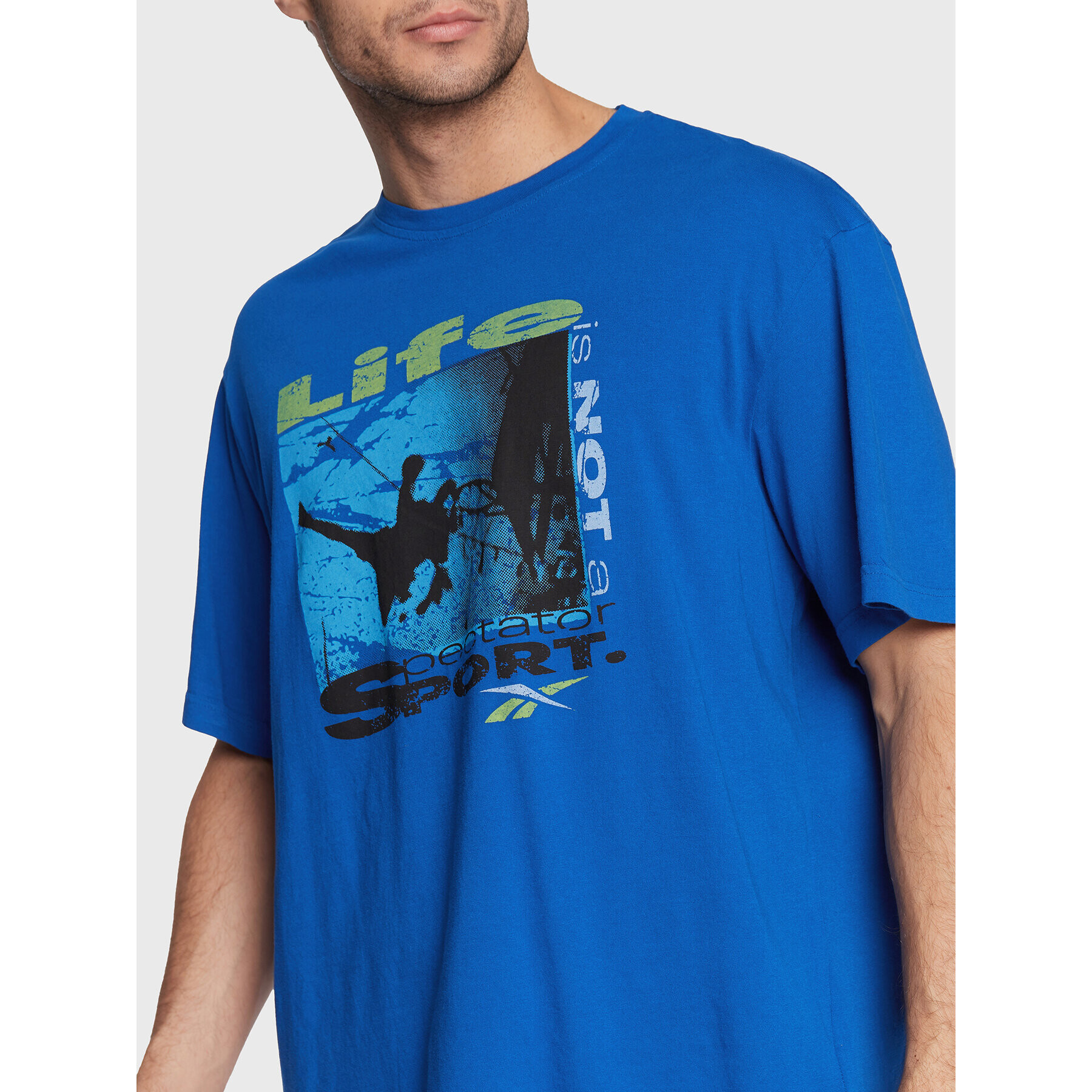 Reebok Тишърт Series Spectator Sport HH8553 Син Relaxed Fit - Pepit.bg