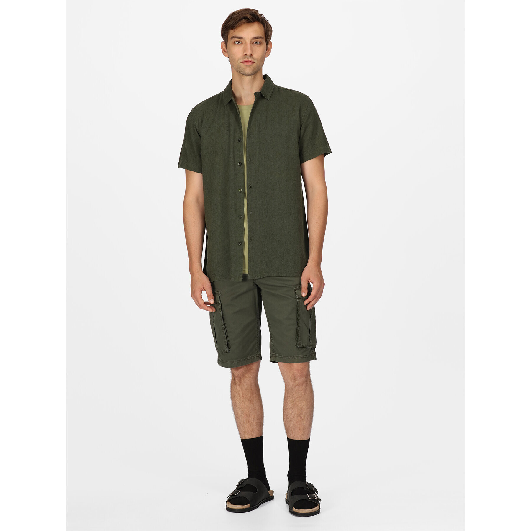 Regatta Шорти от плат Shorebay Short RMJ221 Каки Regular Fit - Pepit.bg