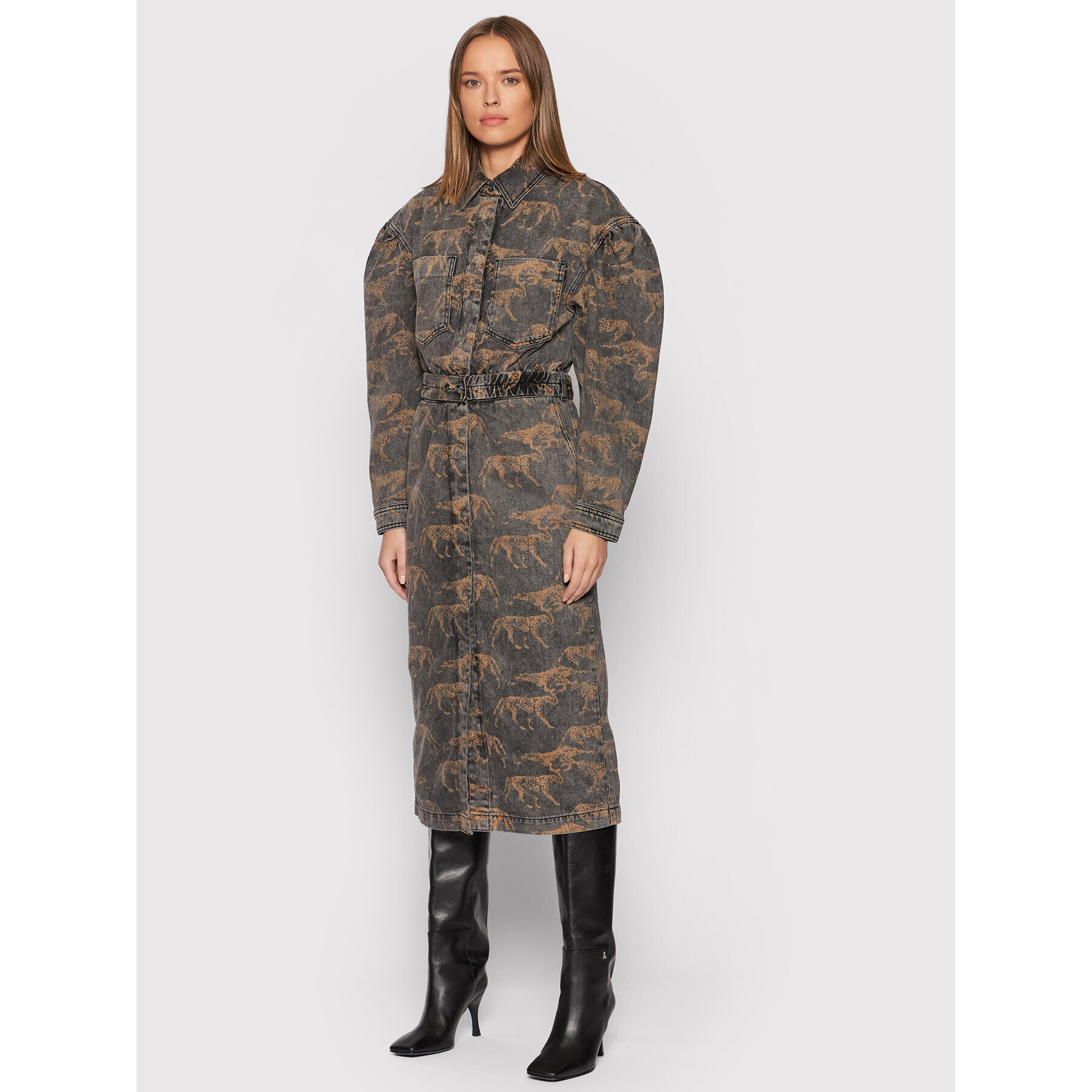Remain Дънкова рокля Dahlia Aop RM749 Сив Regular Fit - Pepit.bg