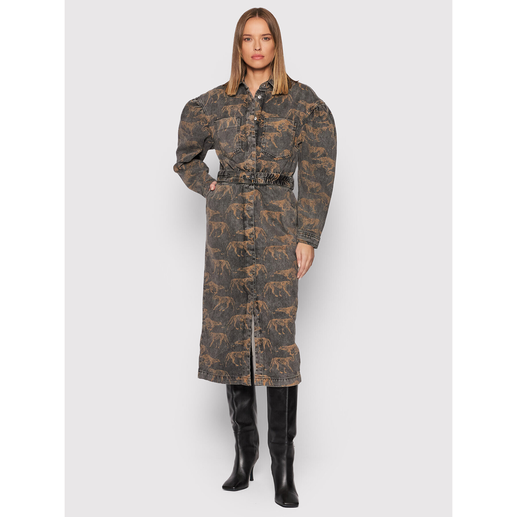 Remain Дънкова рокля Dahlia Aop RM749 Сив Regular Fit - Pepit.bg