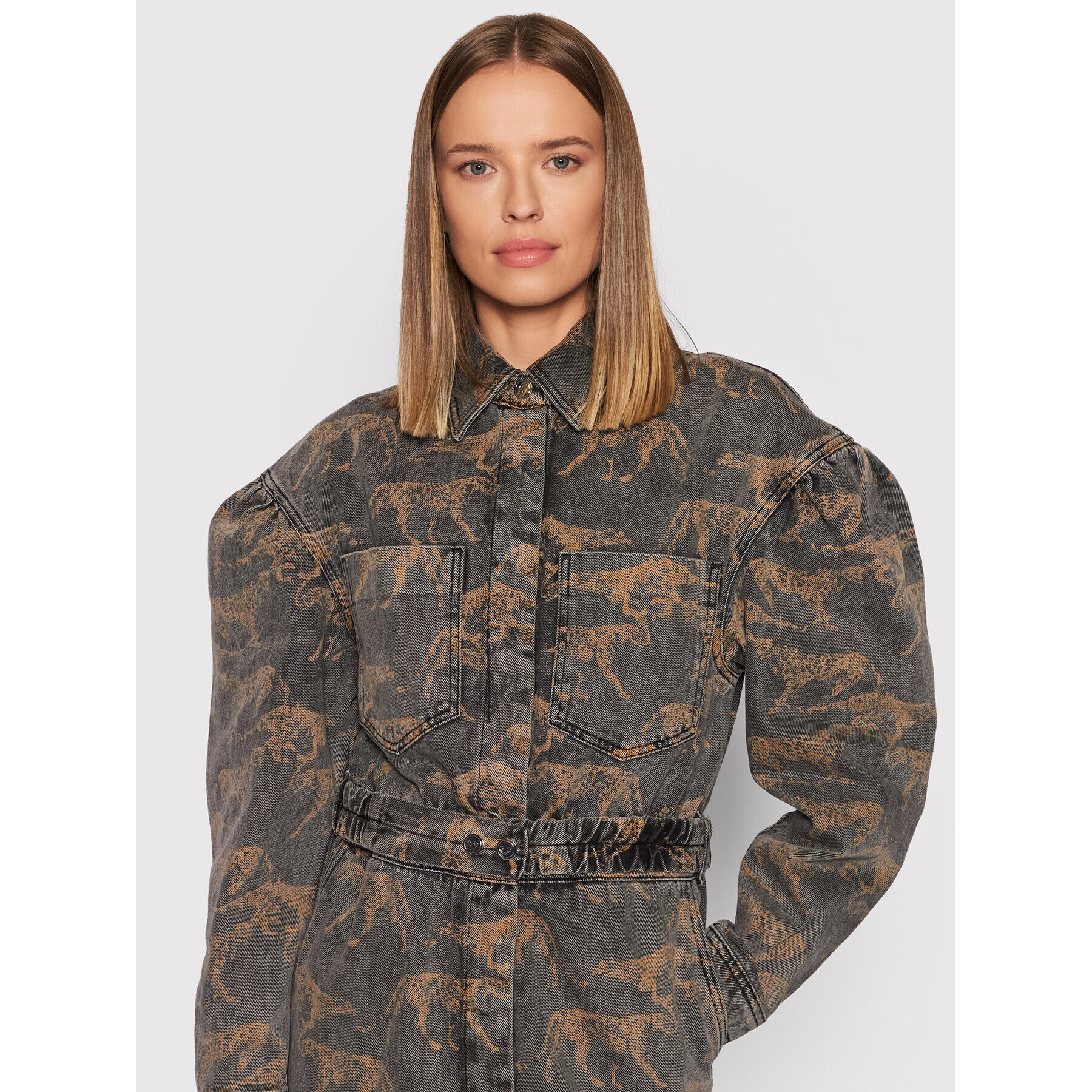 Remain Дънкова рокля Dahlia Aop RM749 Сив Regular Fit - Pepit.bg