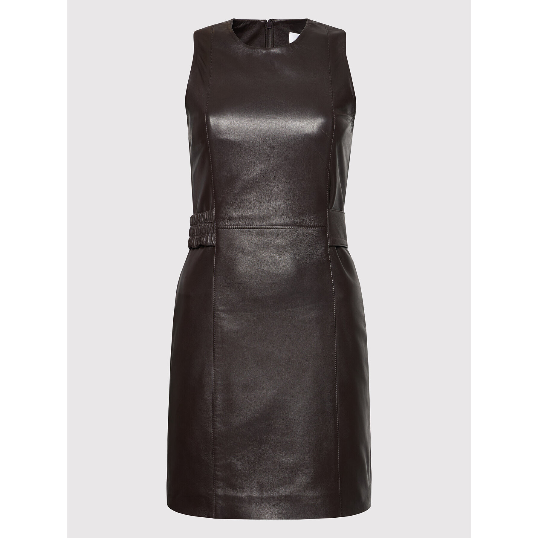 Remain Кожена рокля Taya RM694 Кафяв Slim Fit - Pepit.bg