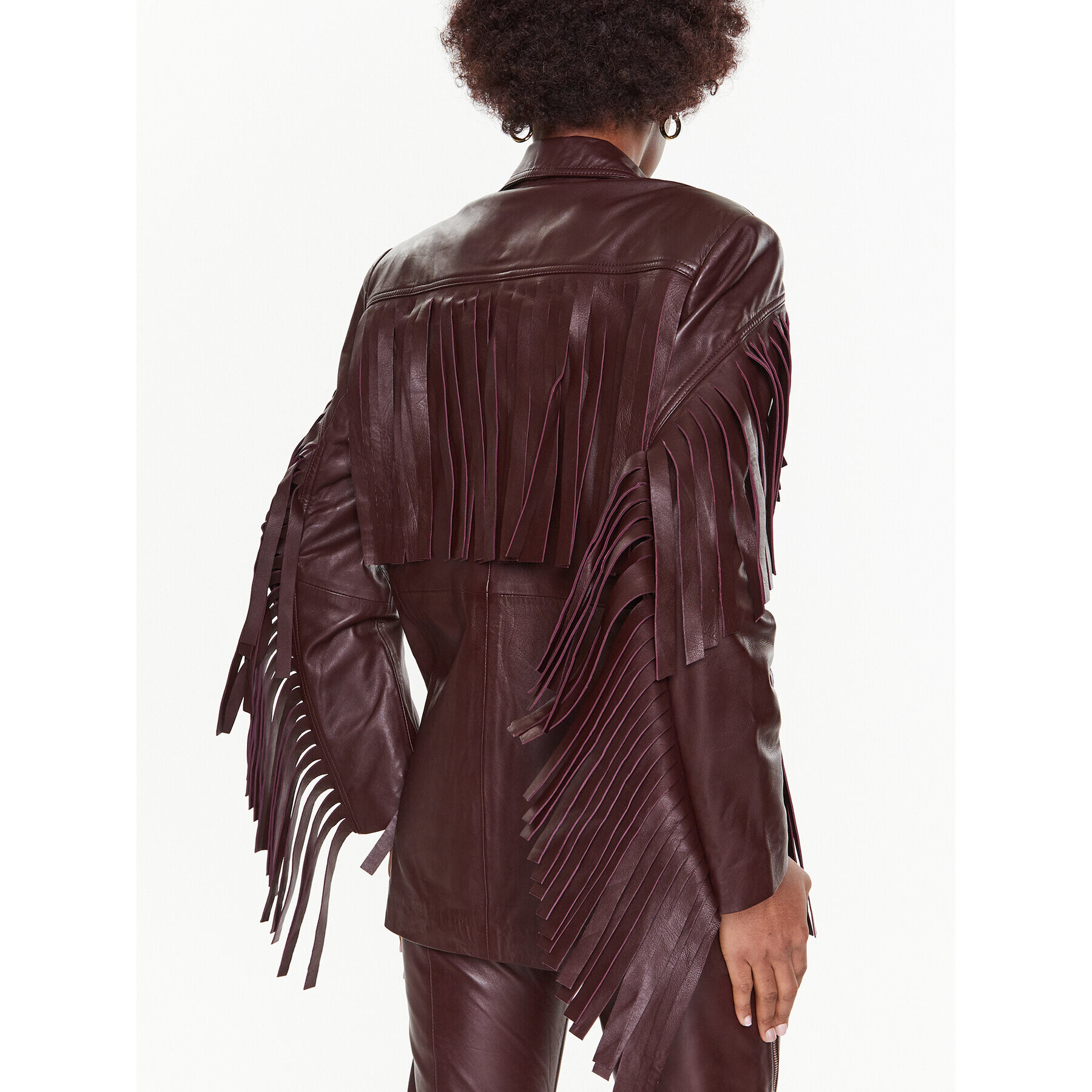 Remain Кожено яке Leather Fringed RM2051 Бордо Regular Fit - Pepit.bg