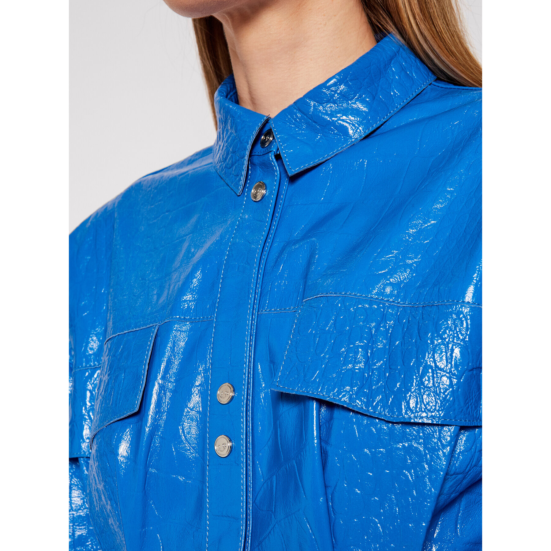 Remain Кожено яке Daphne RM372 Син Slim Fit - Pepit.bg