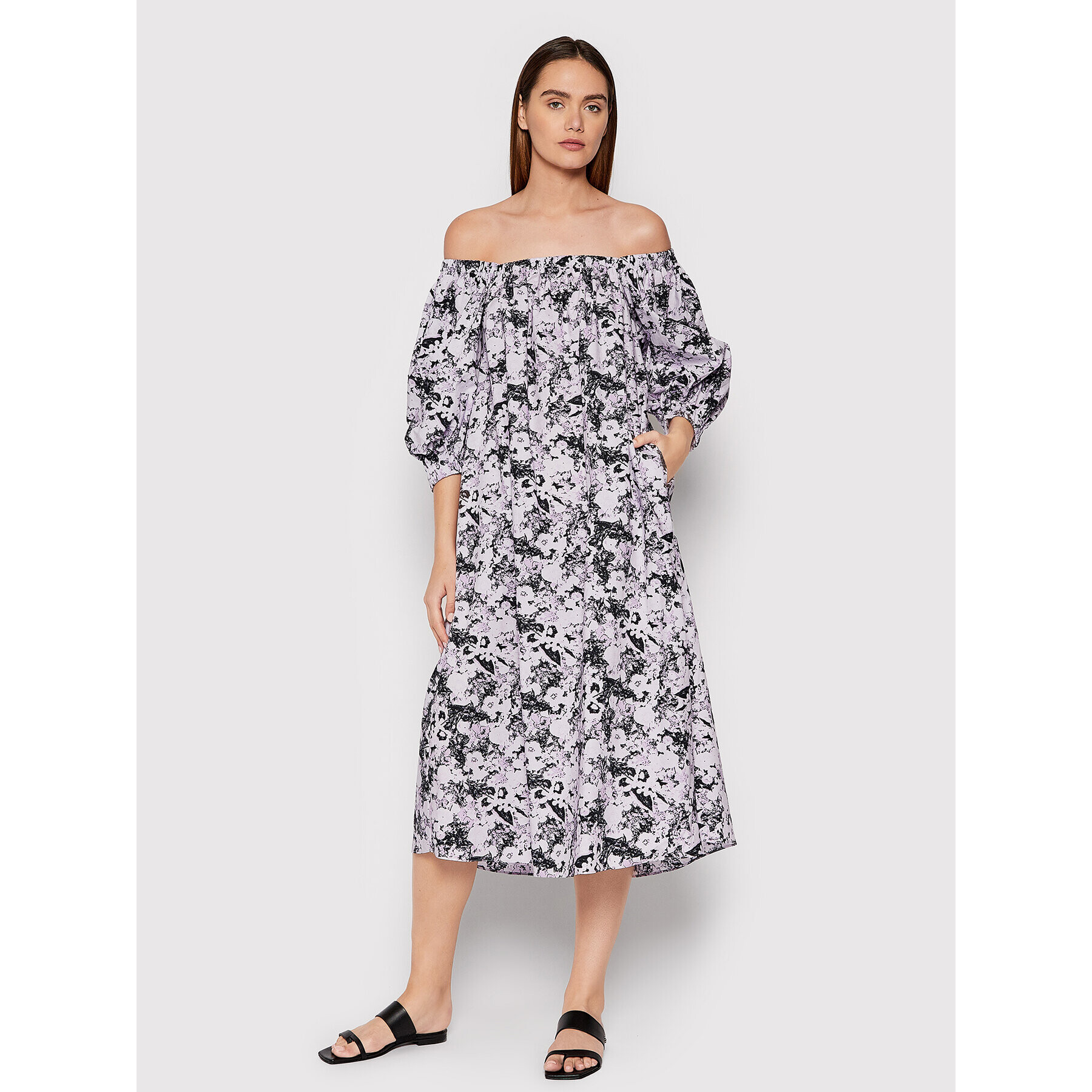 Remain Лятна рокля Una RM850 Виолетов Loose Fit - Pepit.bg