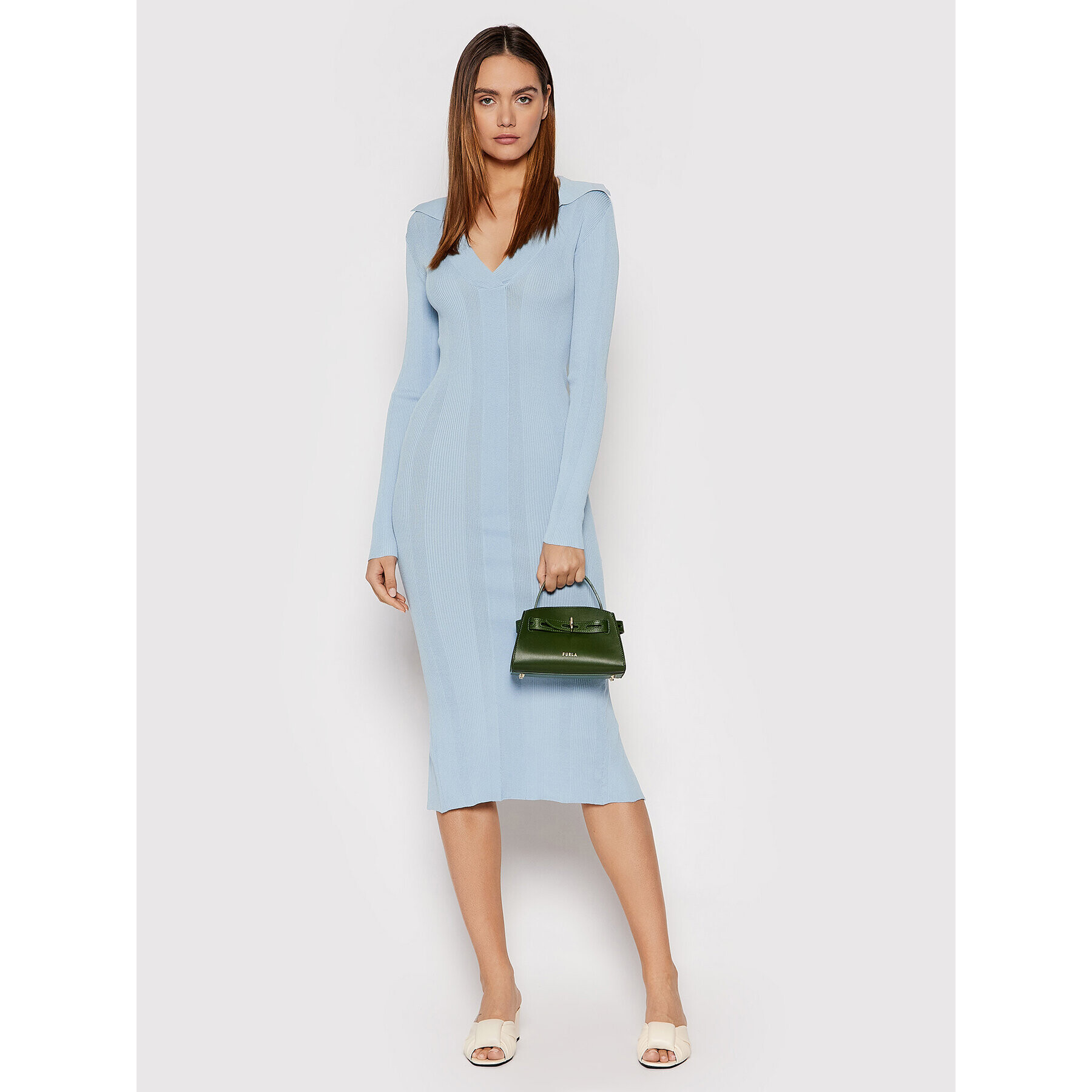 Remain Плетена рокля Joy RM910 Син Slim Fit - Pepit.bg