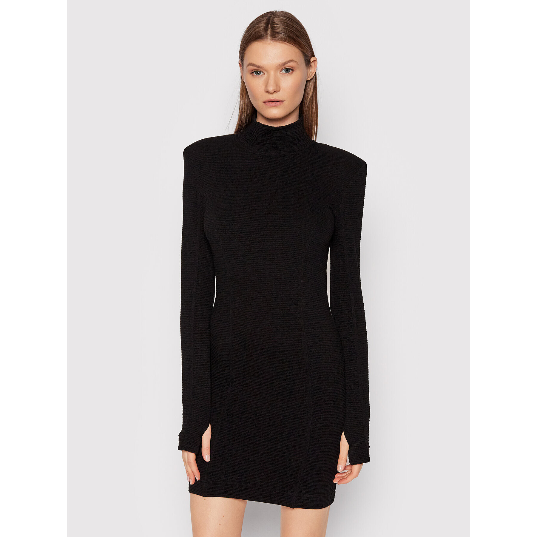 Remain Плетена рокля Lizea RM874 Черен Slim Fit - Pepit.bg