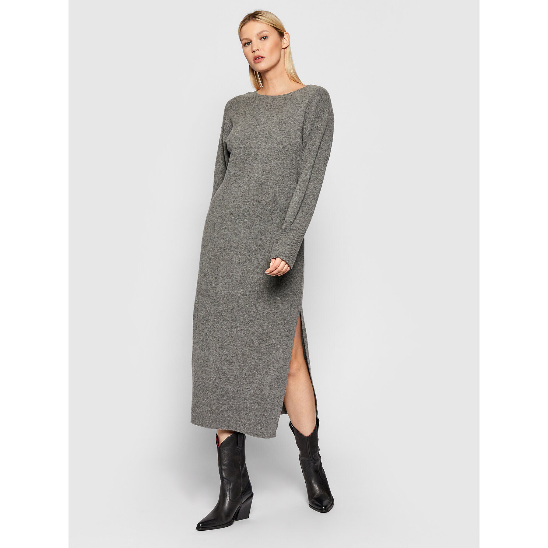Remain Плетена рокля Nova RM728 Сив Loose Fit - Pepit.bg