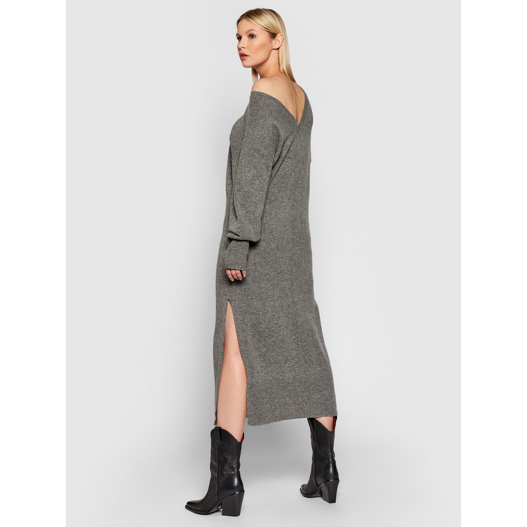 Remain Плетена рокля Nova RM728 Сив Loose Fit - Pepit.bg