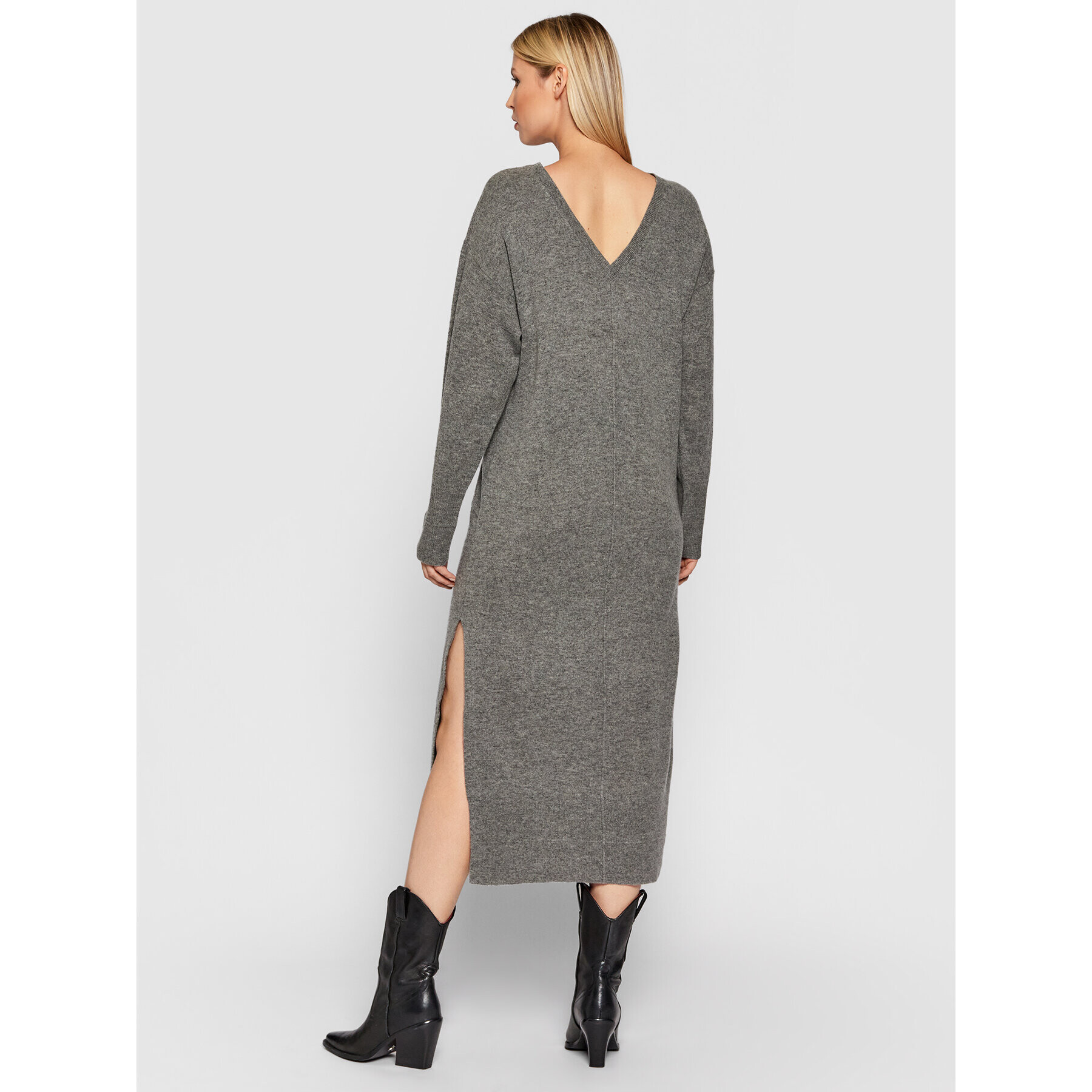 Remain Плетена рокля Nova RM728 Сив Loose Fit - Pepit.bg