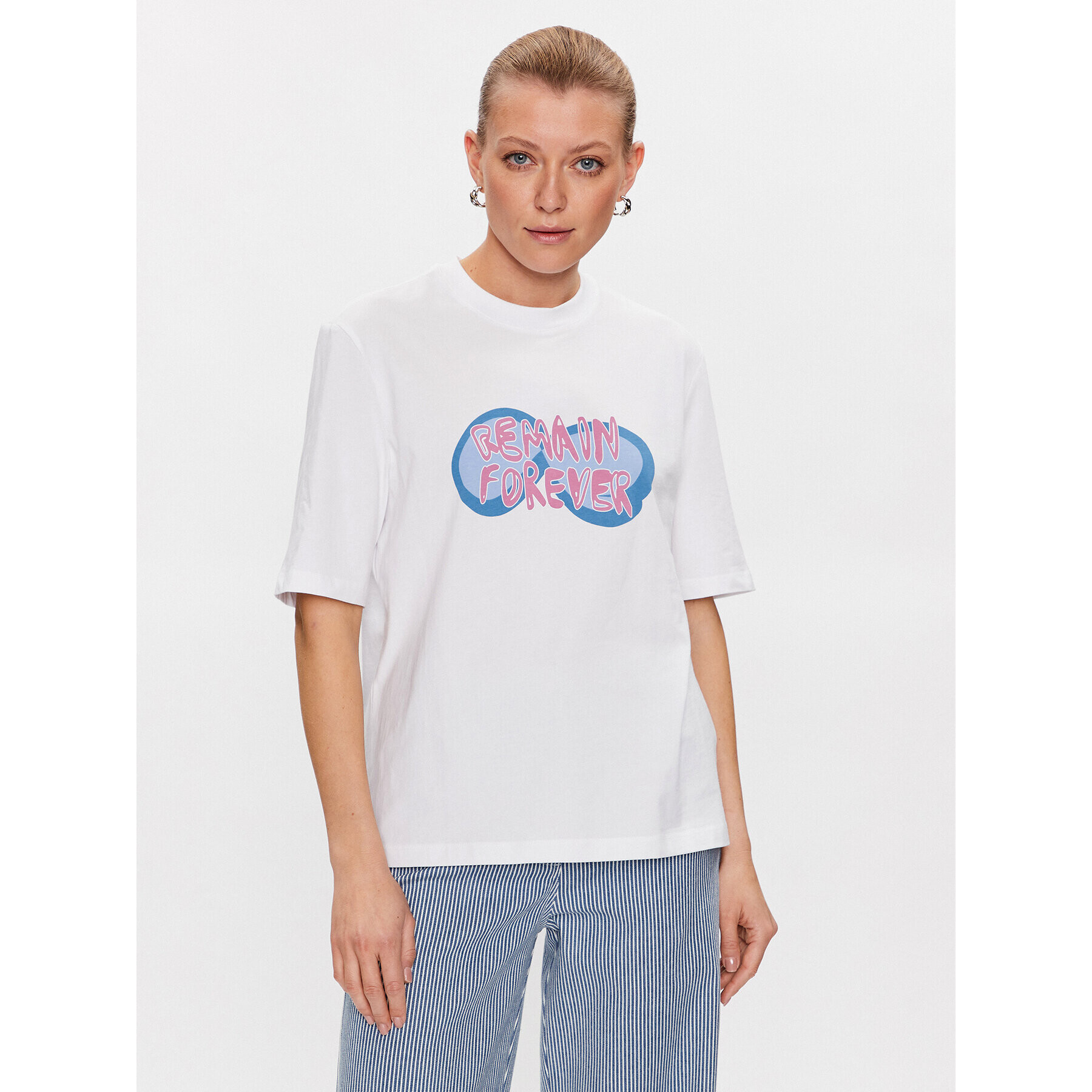 Remain Тишърт Print 5001882745 Бял Relaxed Fit - Pepit.bg