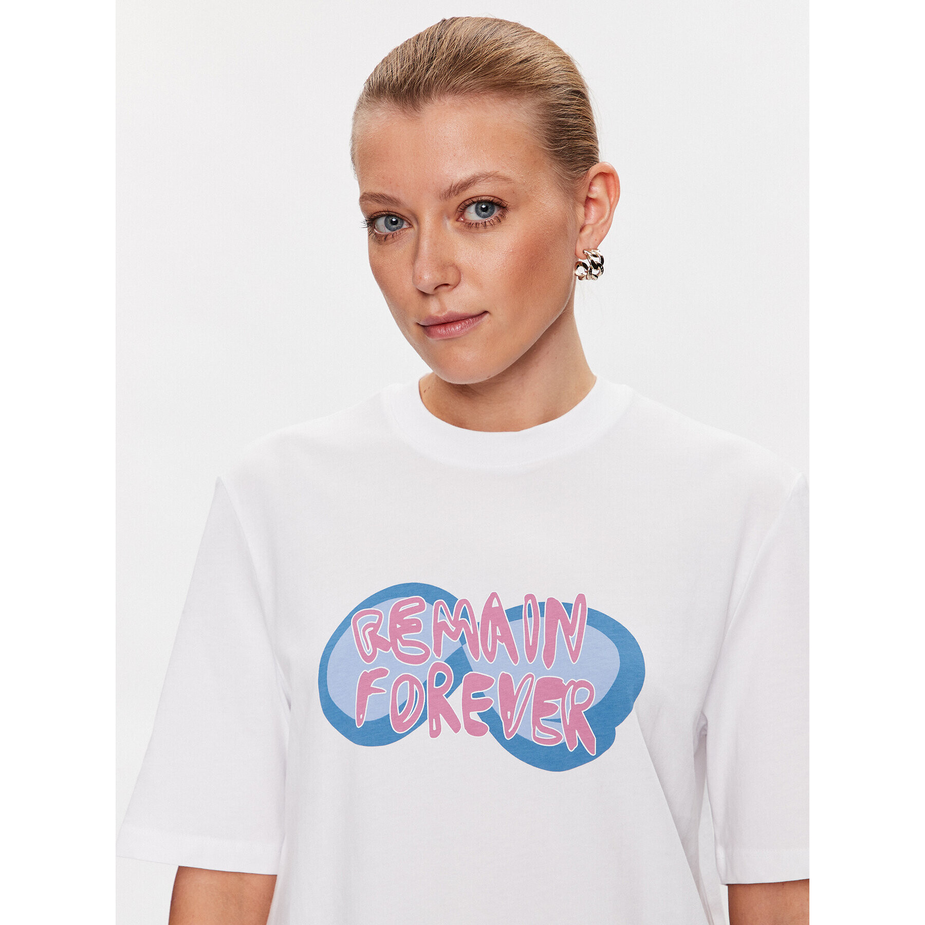 Remain Тишърт Print 5001882745 Бял Relaxed Fit - Pepit.bg