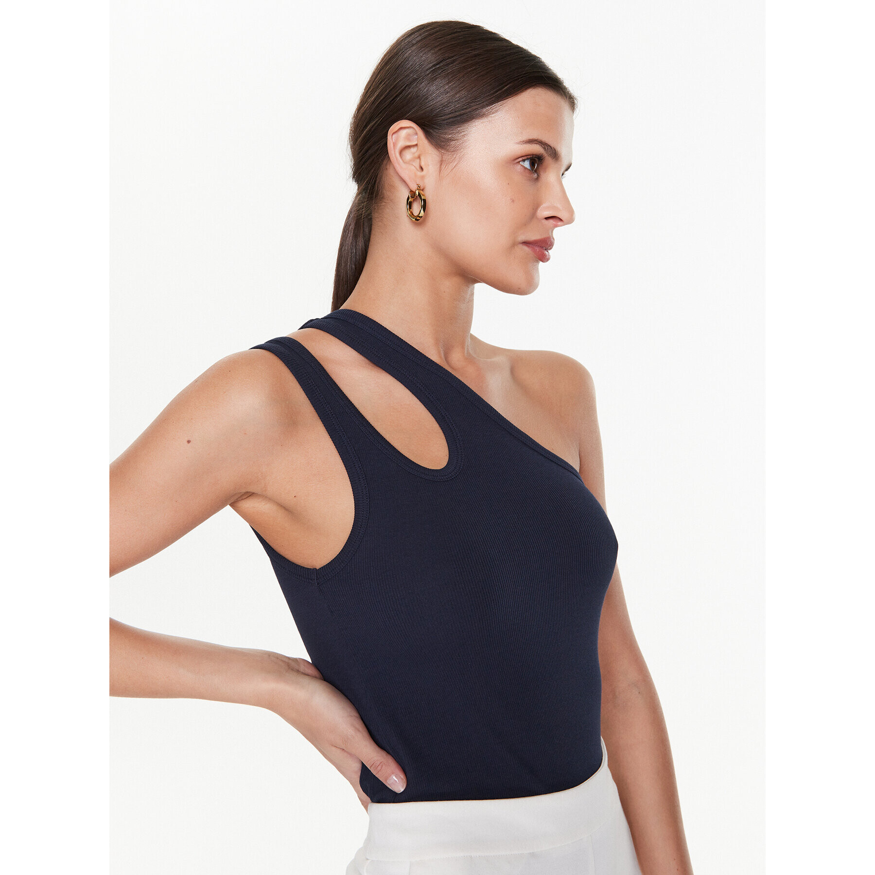 Remain топ Ribbed Jersey RM2215 Тъмносин Slim Fit - Pepit.bg