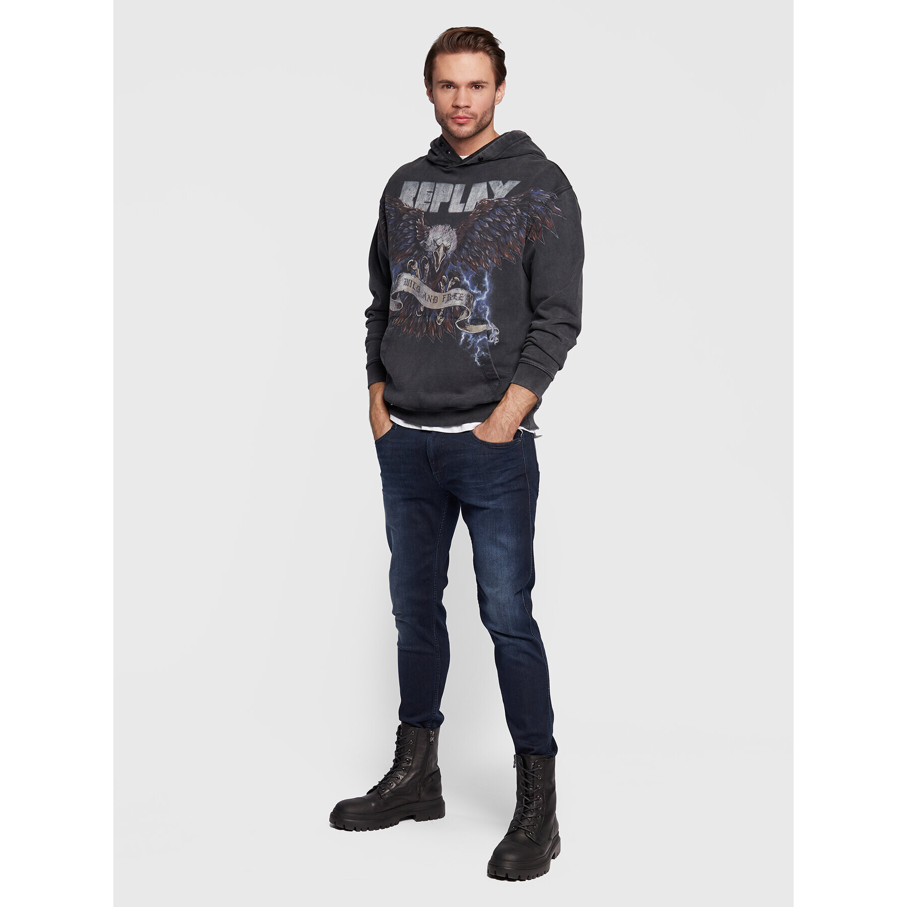 Replay Дънки M914Y.000.41A Тъмносин Slim Fit - Pepit.bg