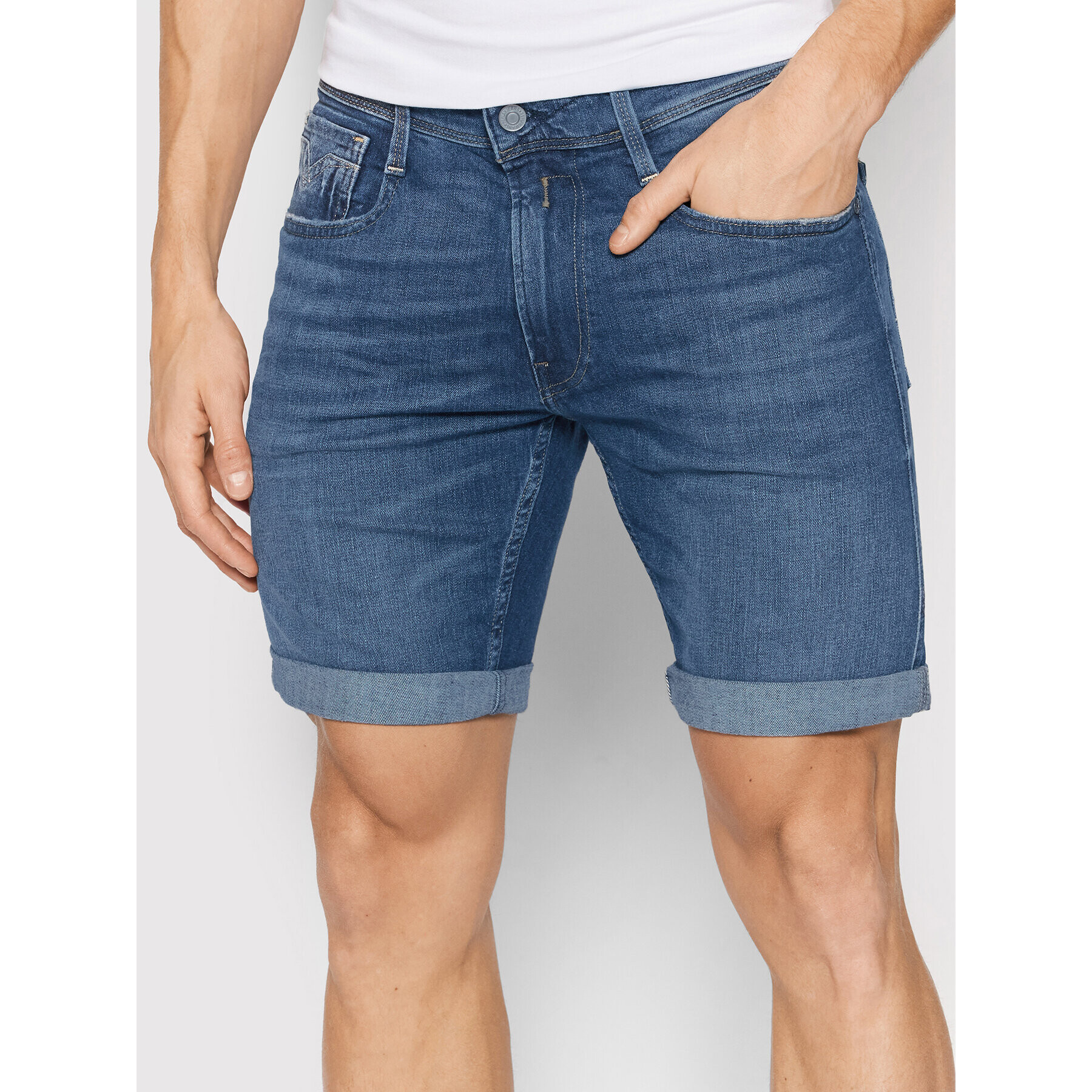 Replay Дънкови шорти MA996N.000.573 Син Slim Fit - Pepit.bg