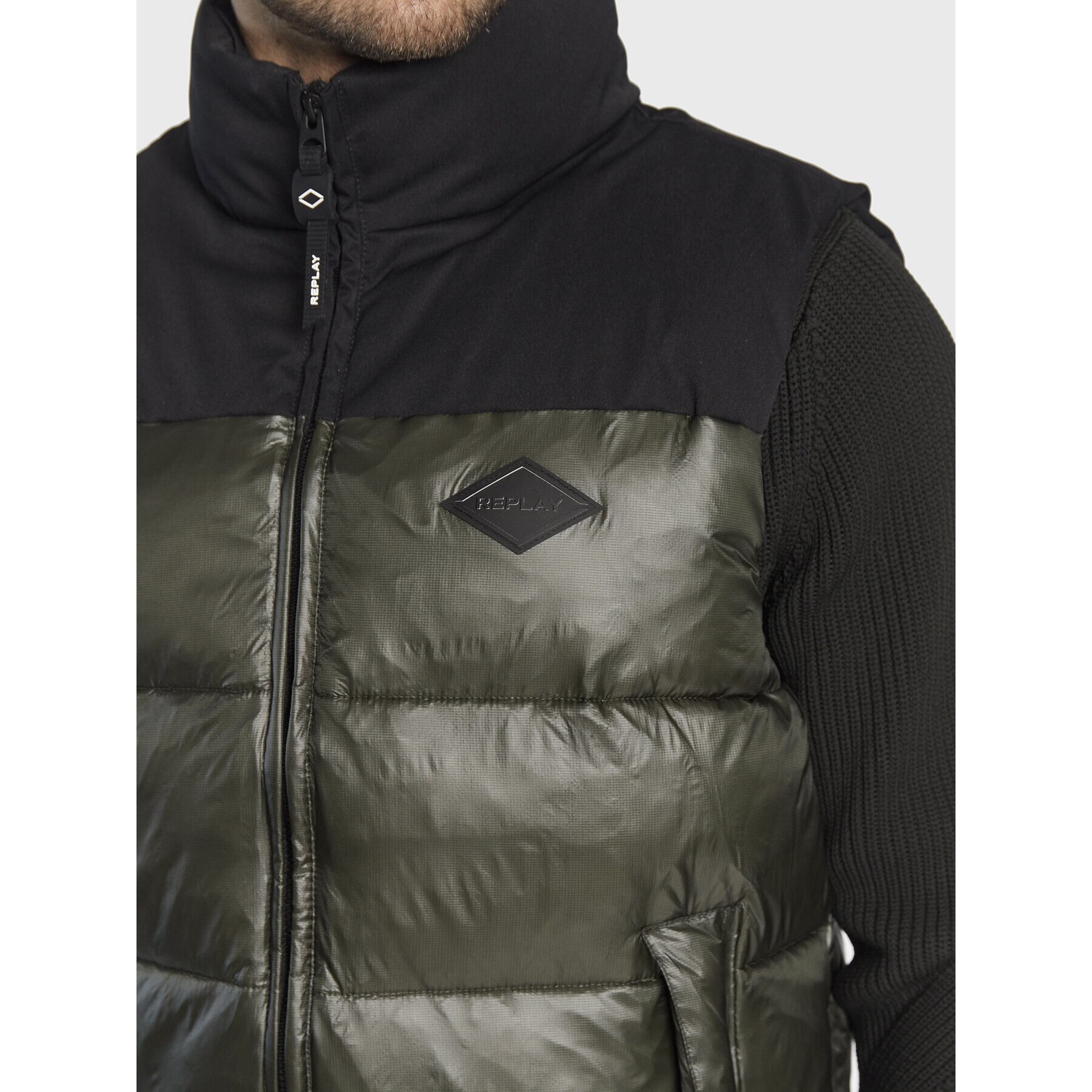 Replay Елек M8186A.000.84174 Зелен Regular Fit - Pepit.bg