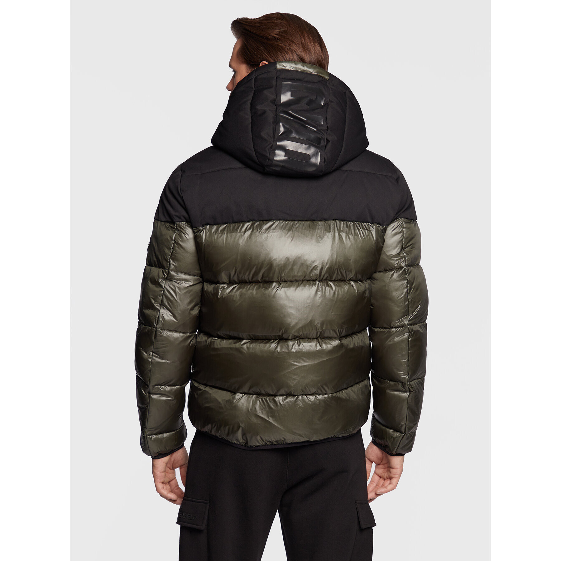 Replay Пухено яке M8183A.000.84174 Зелен Regular Fit - Pepit.bg