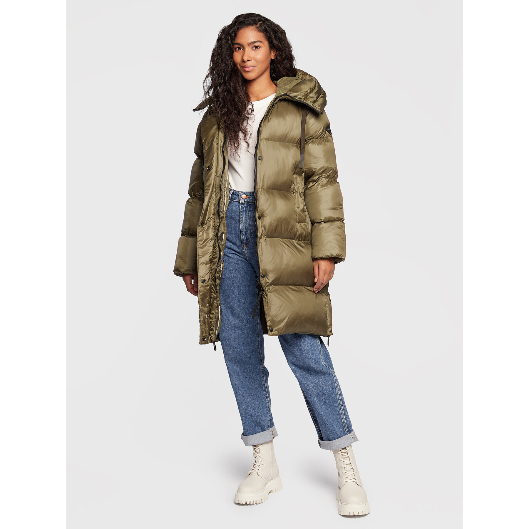 Replay Пухено яке W7664A.000.84198 Кафяв Regular Fit - Pepit.bg
