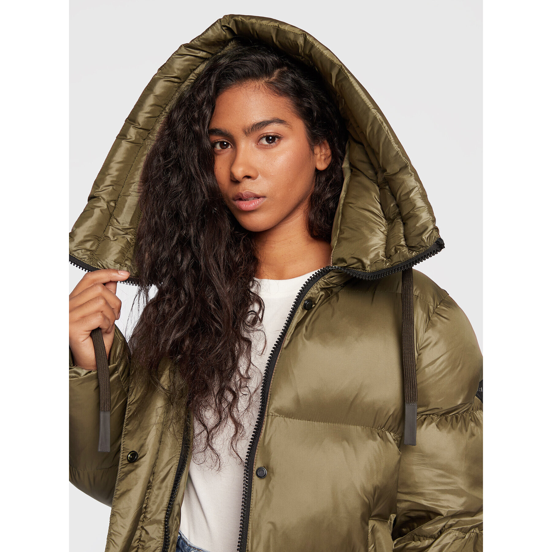 Replay Пухено яке W7664A.000.84198 Кафяв Regular Fit - Pepit.bg