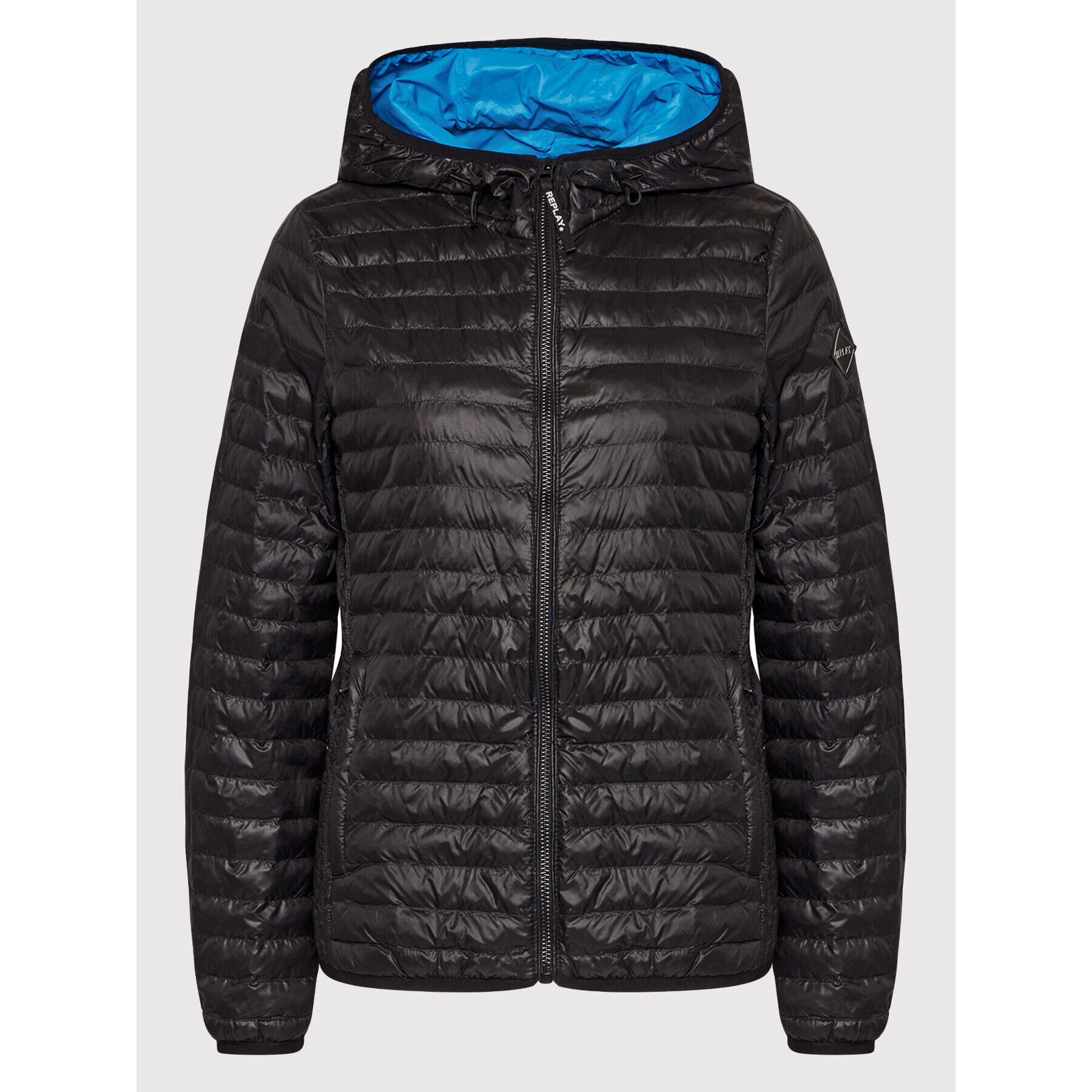 Replay Пухено яке W7665.000.84166 Черен Regular Fit - Pepit.bg