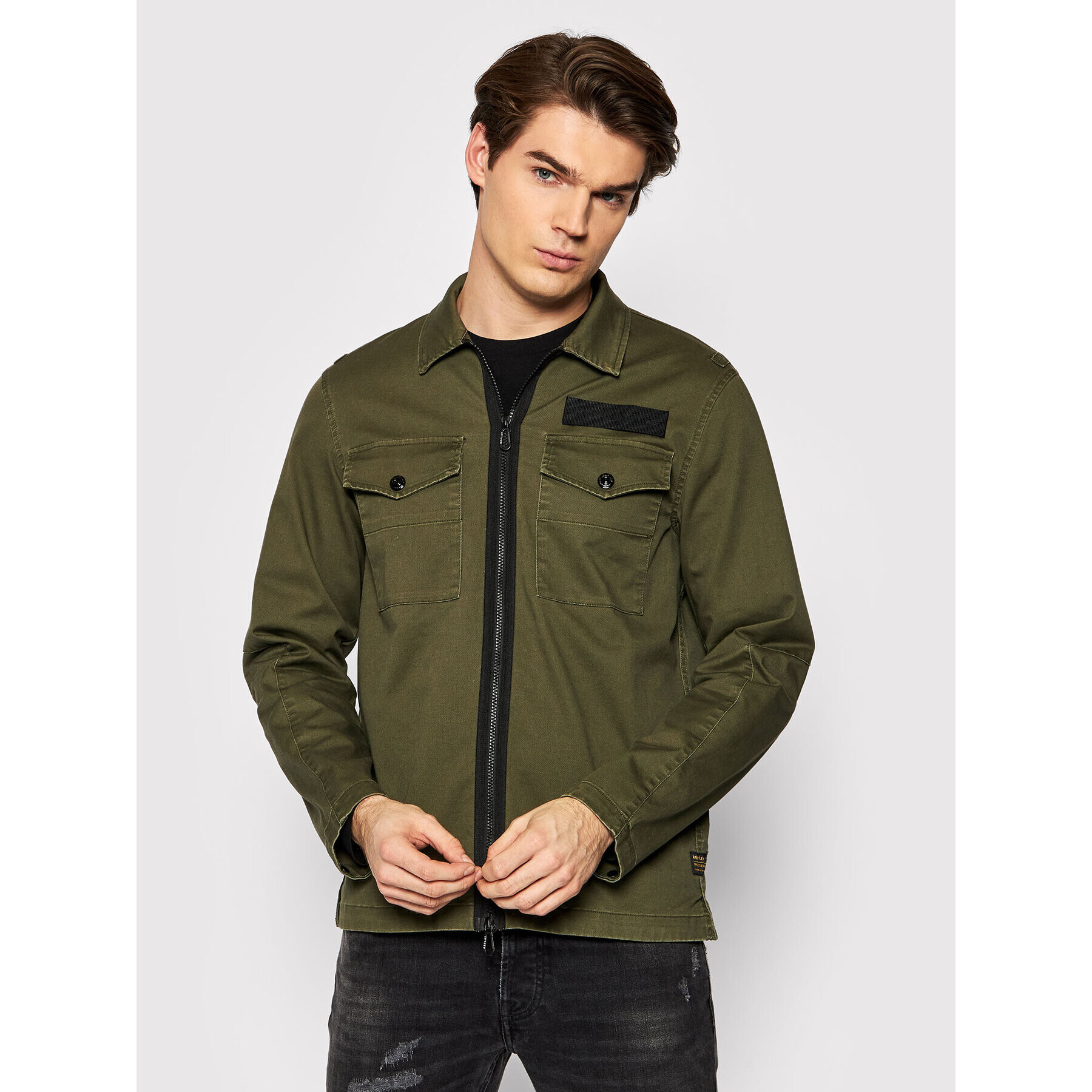 Replay Риза M4069.000.84163 Зелен Regular Fit - Pepit.bg