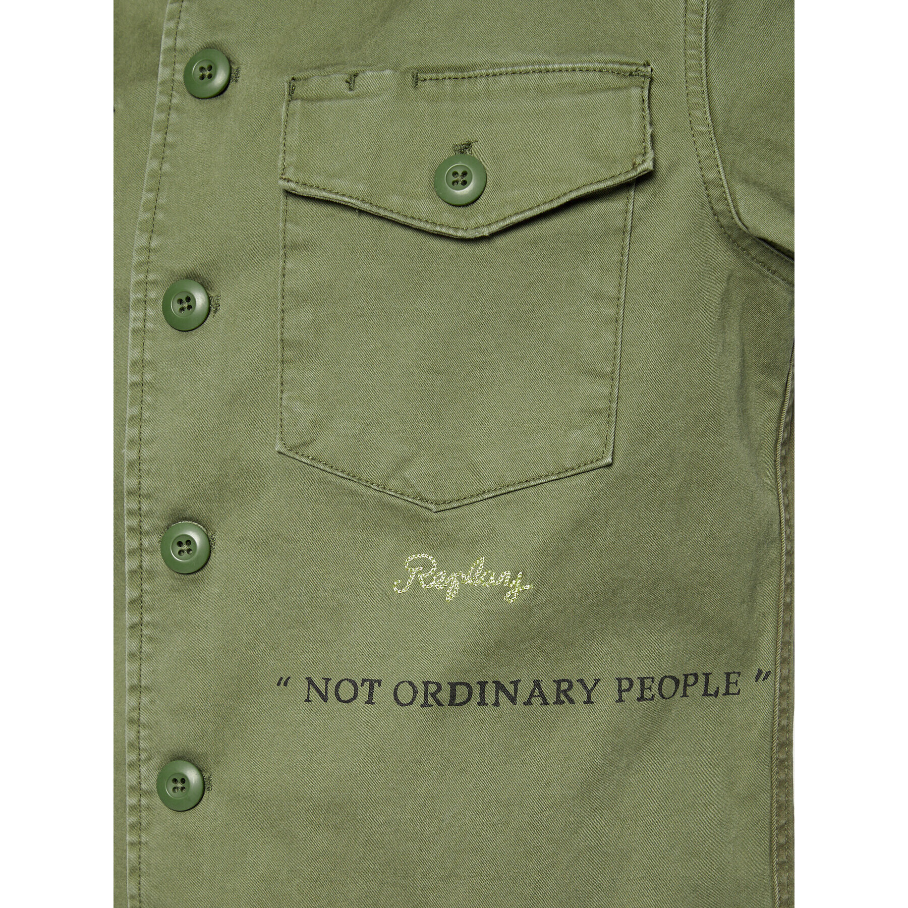 Replay Риза W2091.000.84503 Зелен Relaxed Fit - Pepit.bg