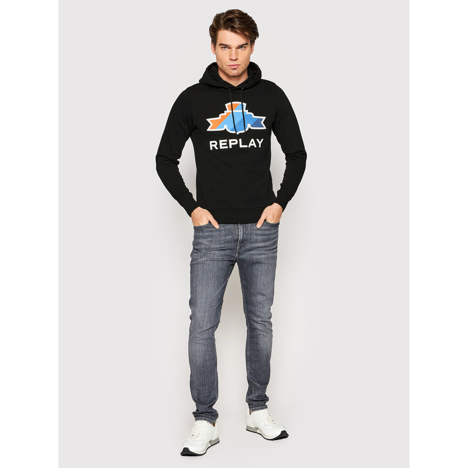 Replay Суитшърт M6046.000.21842 Черен Regular Fit - Pepit.bg